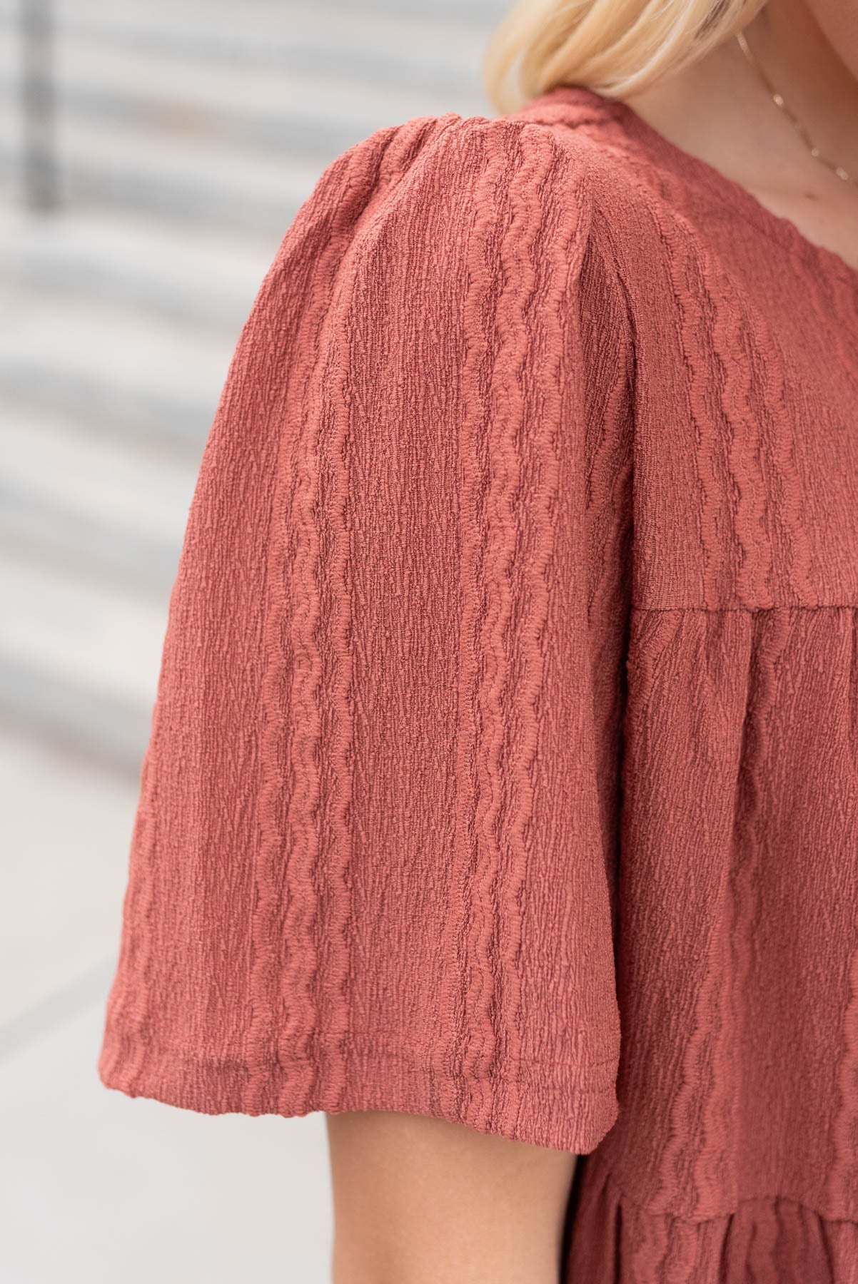Rindy Marsala Textured Dress
