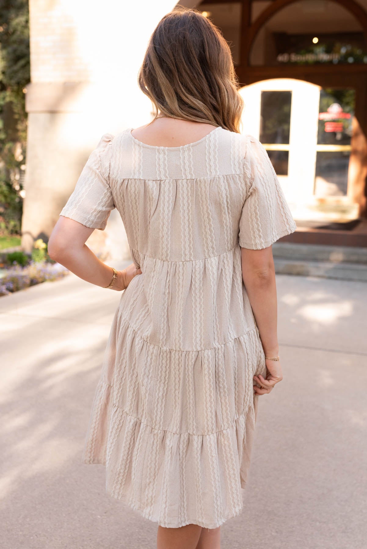 Rindy Tan Textured Dress