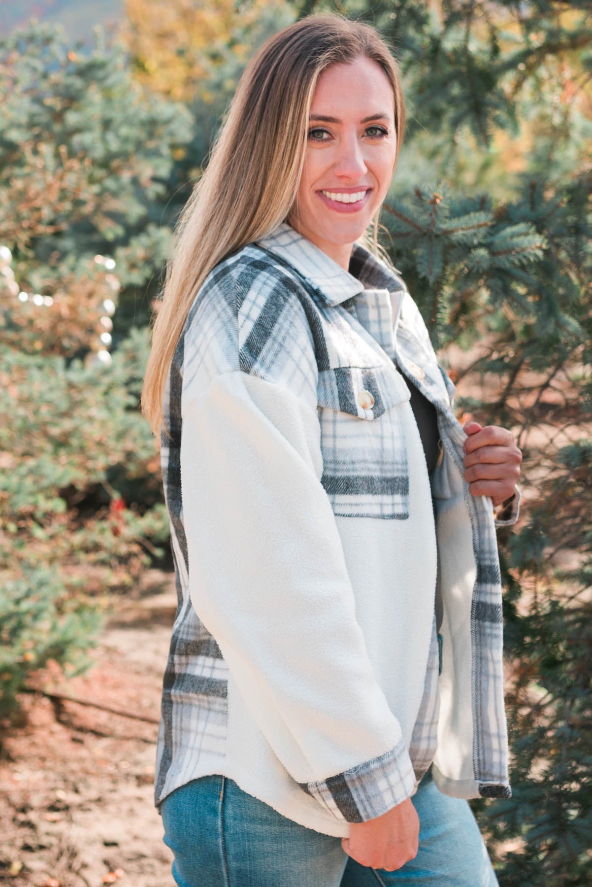 Rivka Grey Plaid Shacket