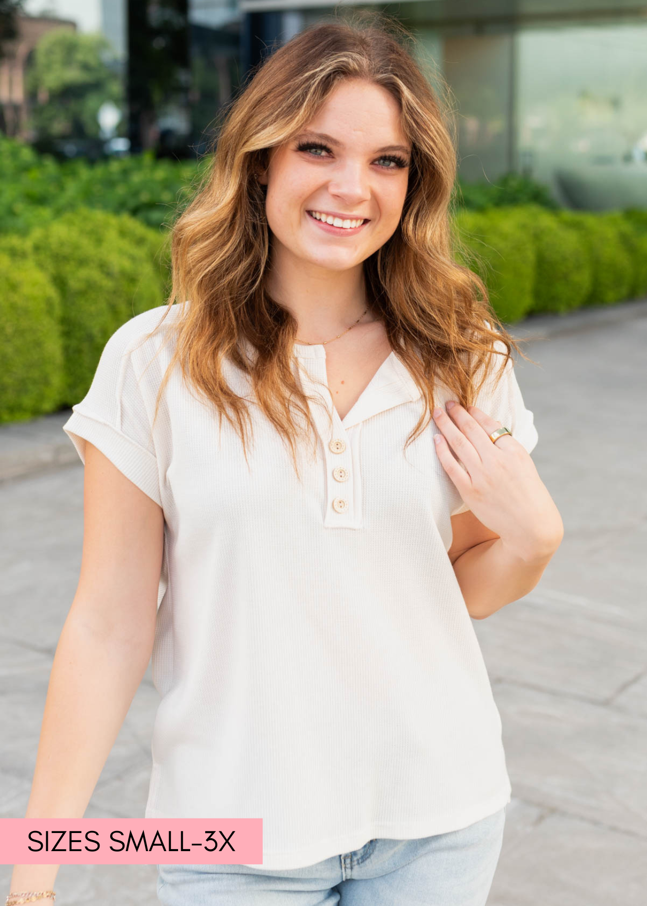 Robin Cream Waffle Knit Top