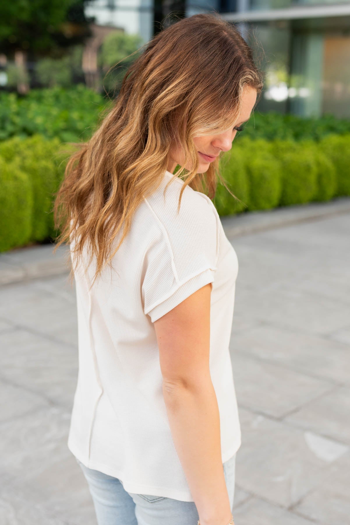 Robin Cream Waffle Knit Top