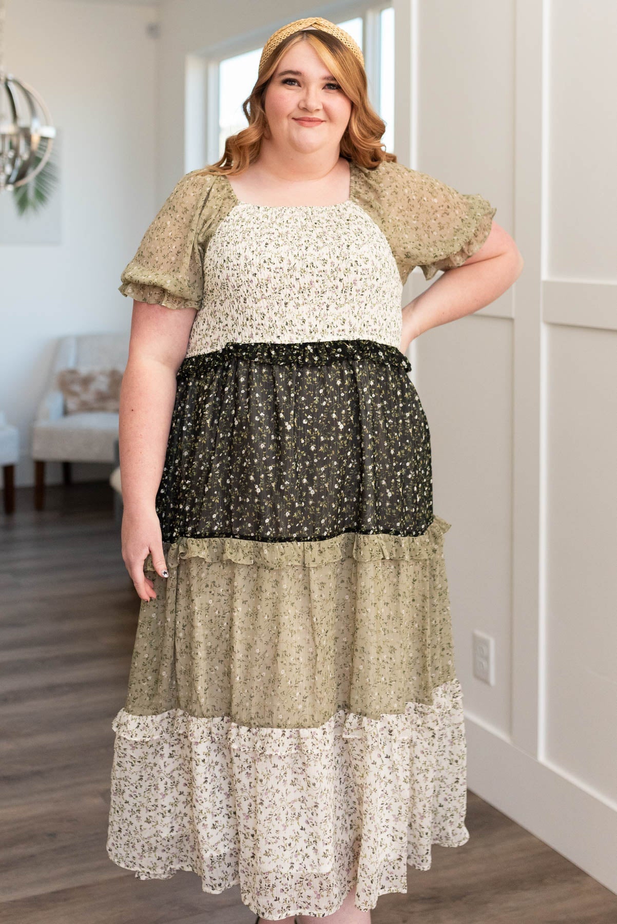Ronnie Olive Tiered Dress