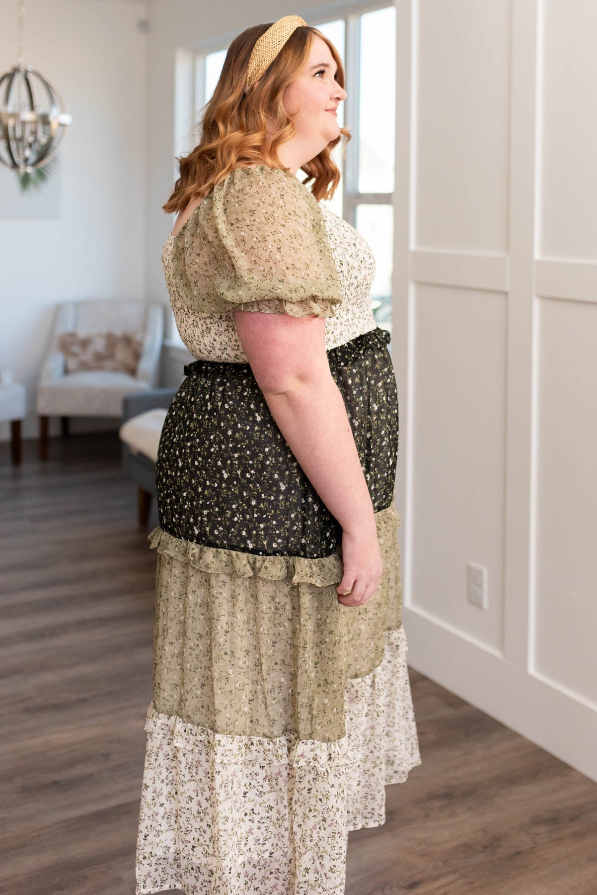 Ronnie Olive Tiered Dress
