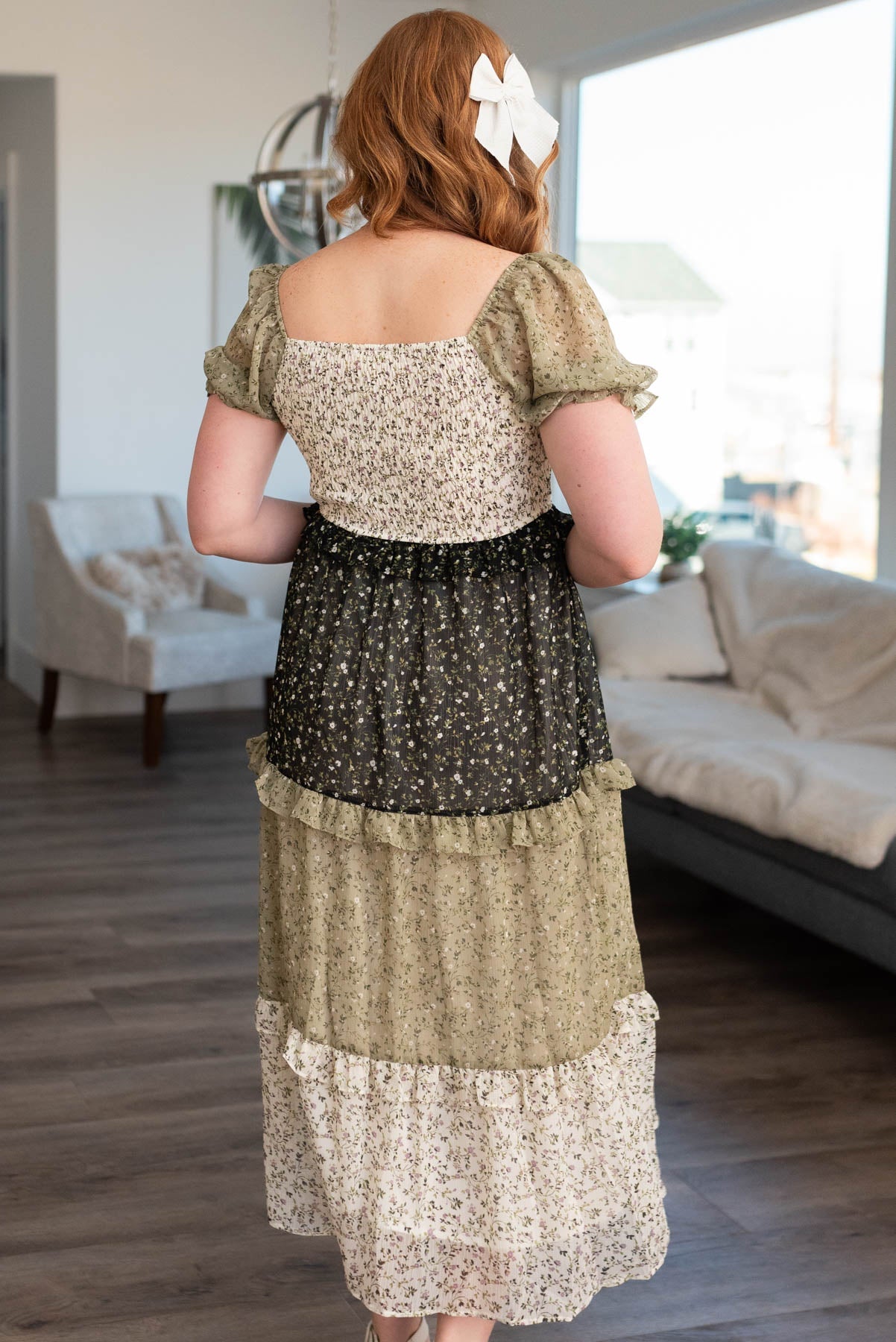 Ronnie Olive Tiered Dress