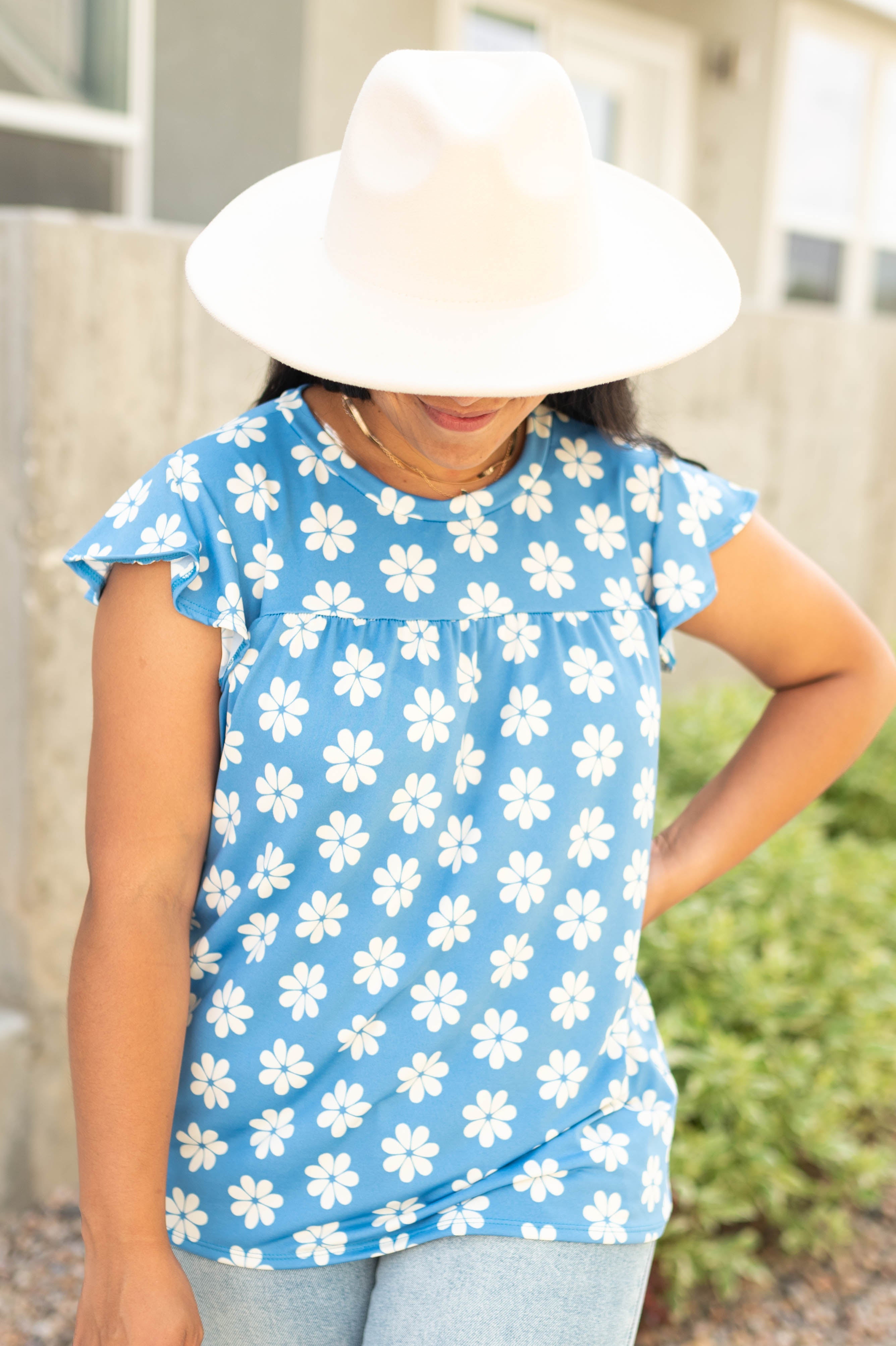 Rosalind Blue Floral Top