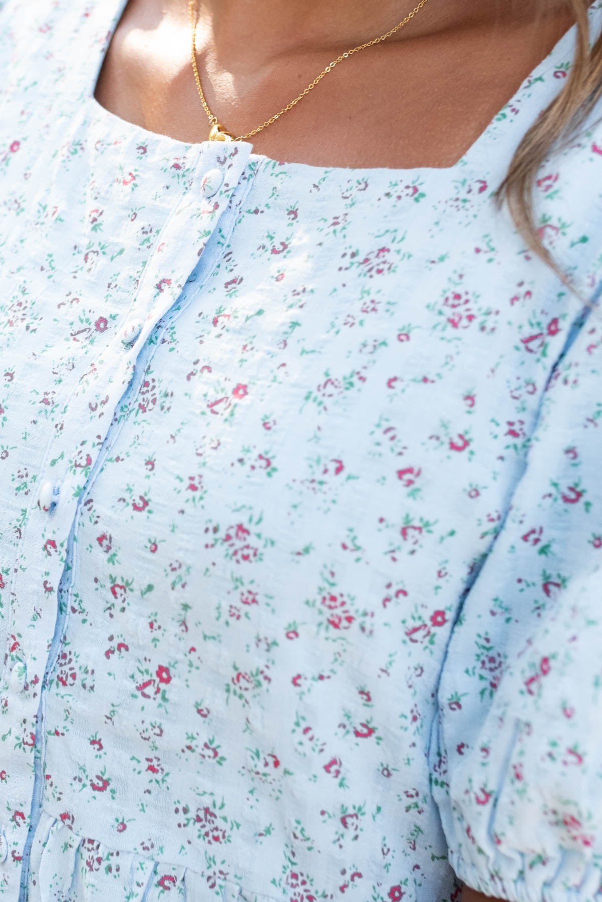 Rose Light Blue Floral Dress