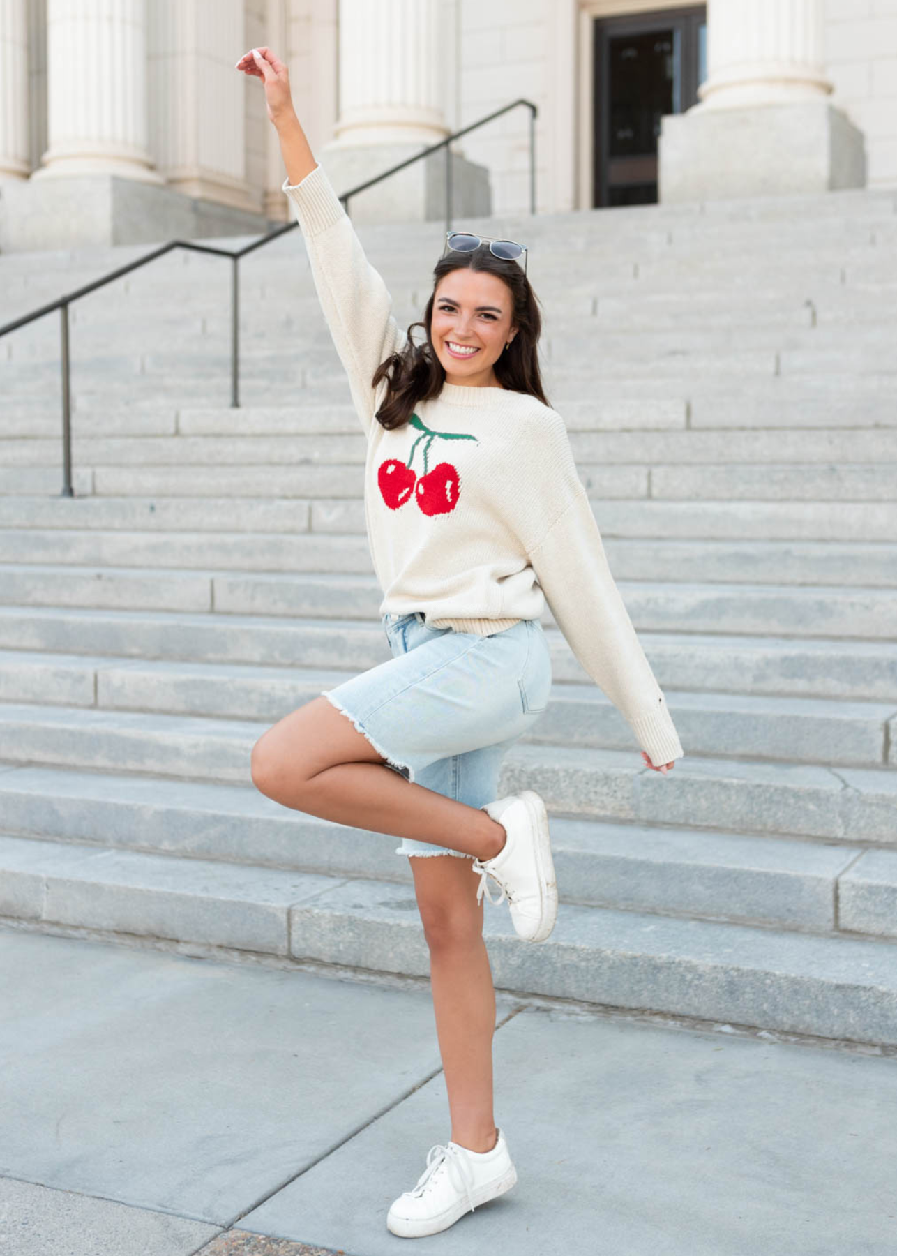Rosie Oatmeal Cherry Sweater