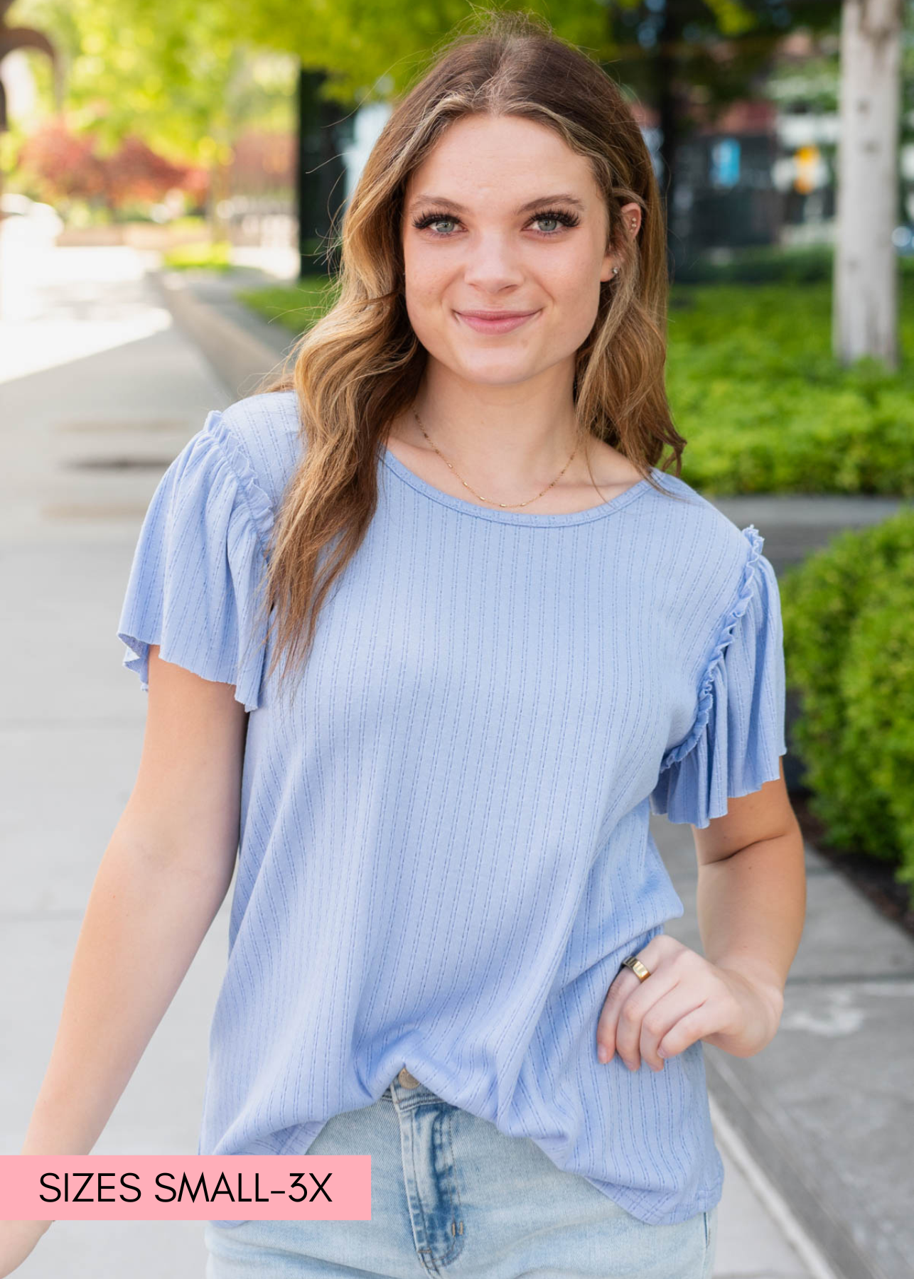 Samaria Light Blue Textured Top
