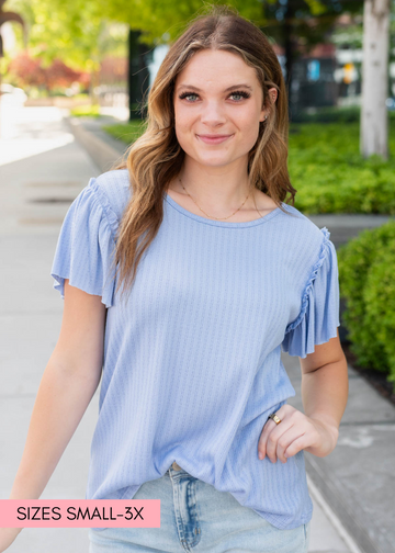 Samaria Light Blue Textured Top