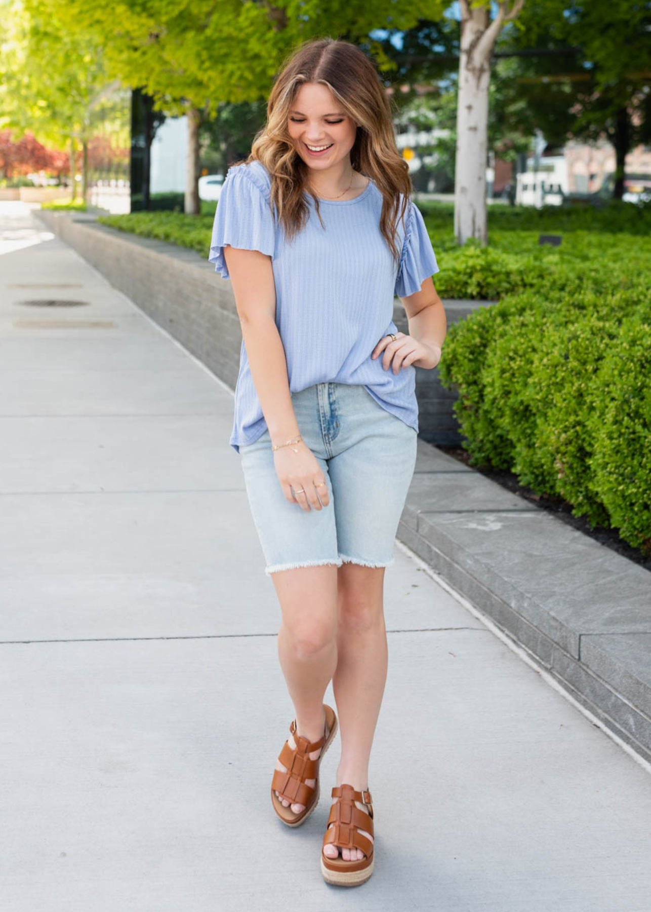 Samaria Light Blue Textured Top