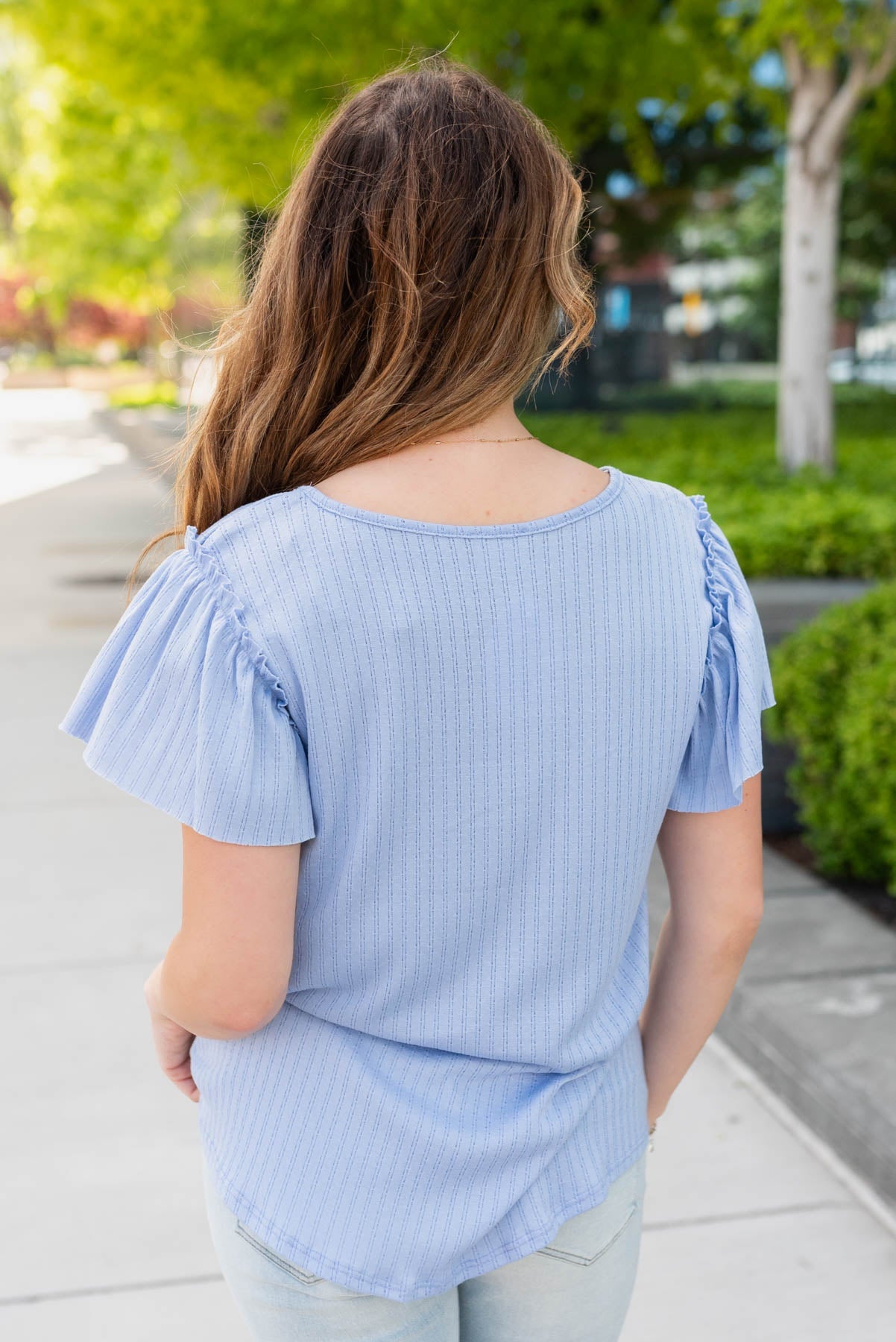 Samaria Light Blue Textured Top