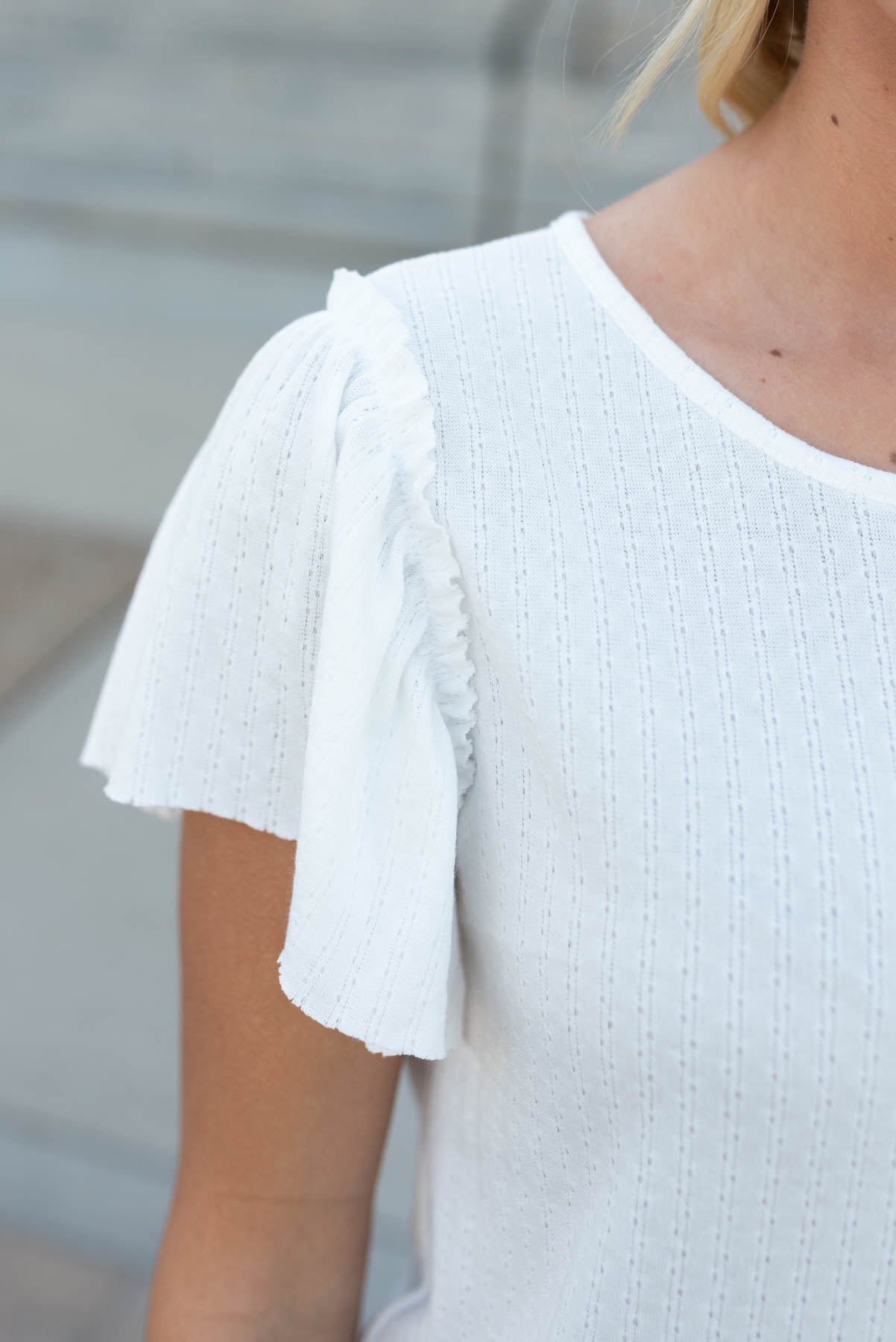 Samaria Off White Textured Top