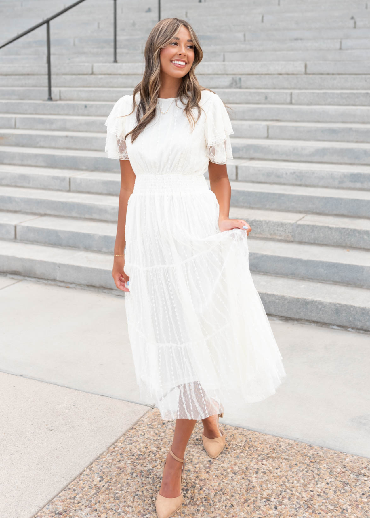 Sarah Cream Lace Dress