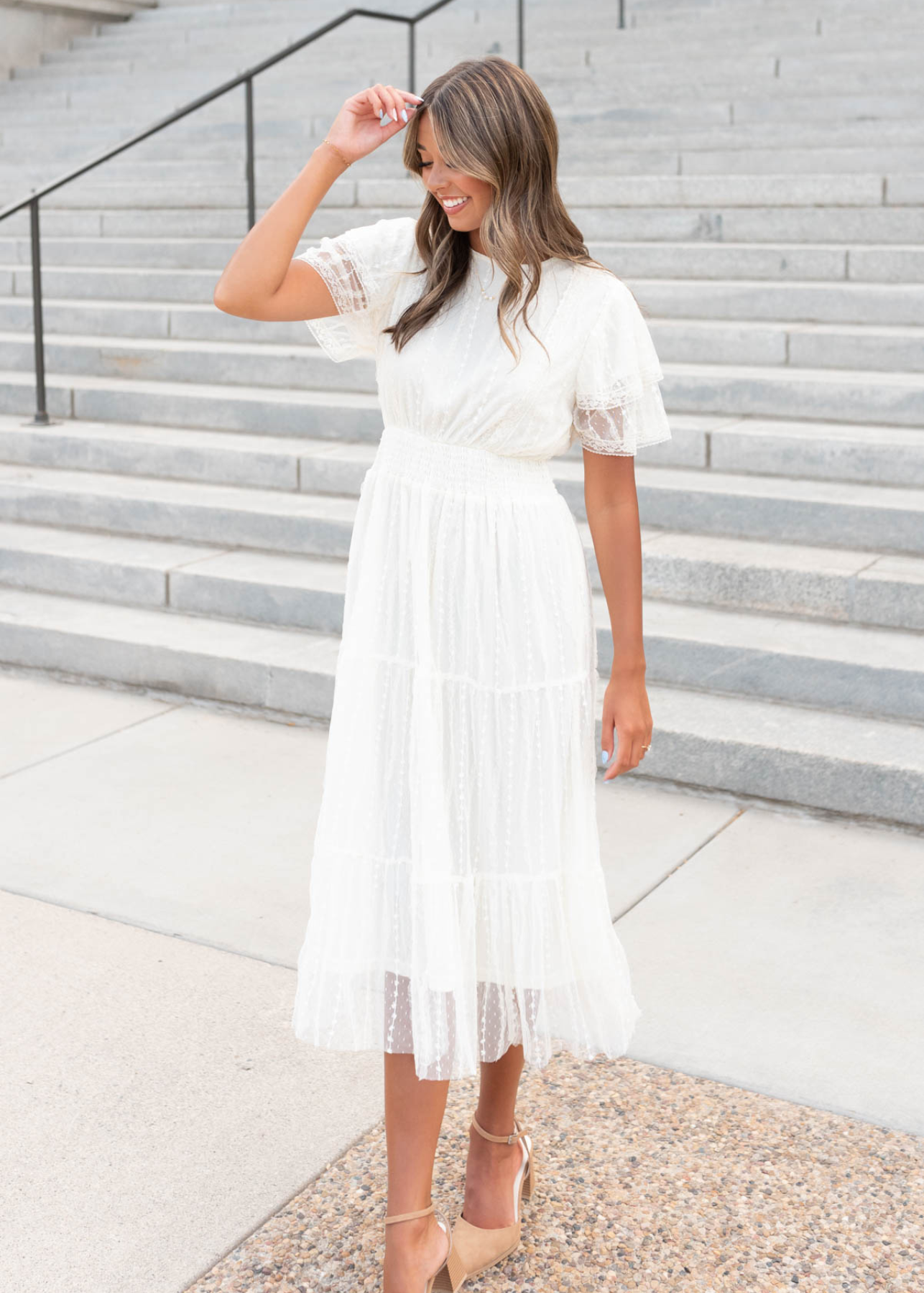 Sarah Cream Lace Dress