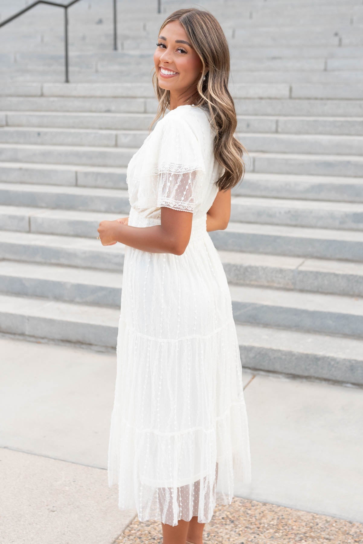 Sarah Cream Lace Dress