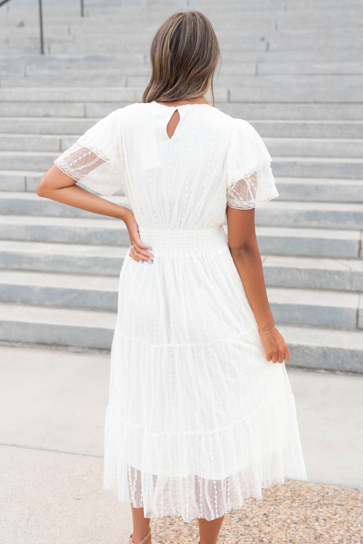 Sarah Cream Lace Dress