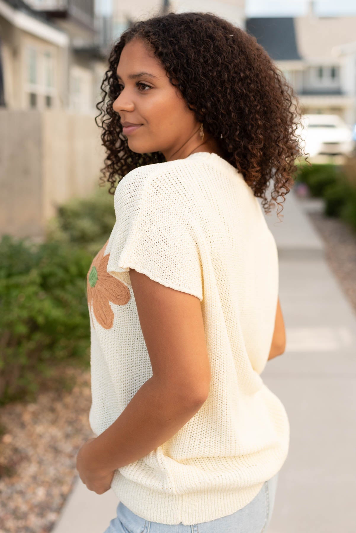 Sawyer Cream Floral Sweater Vest