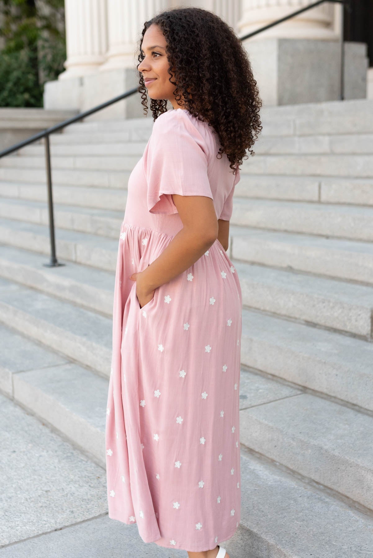 Selene Blush Embroidered Dress