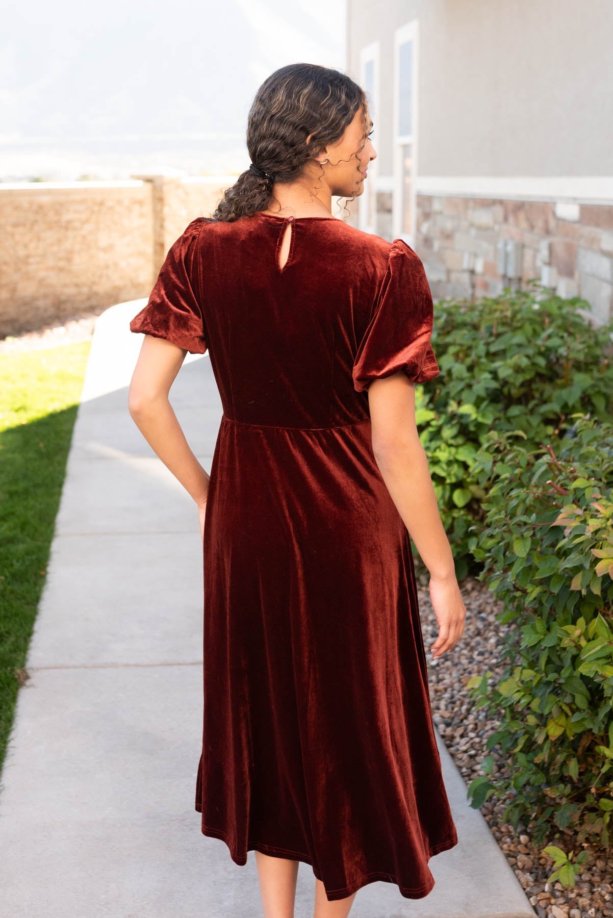 Serenity Copper Velvet Dress