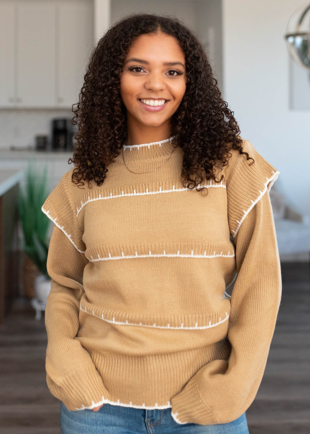 Sharie Taupe Stripe Sweater