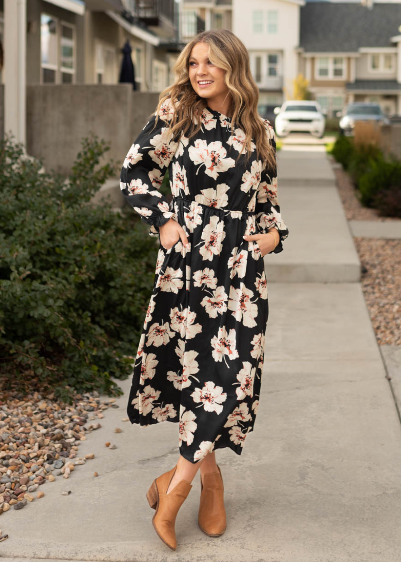 Sharon Black Floral Maxi Dress