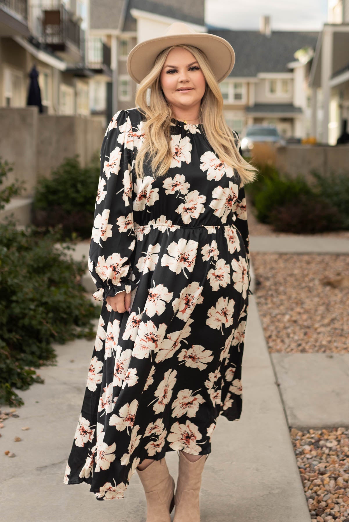Sharon Black Floral Maxi Dress