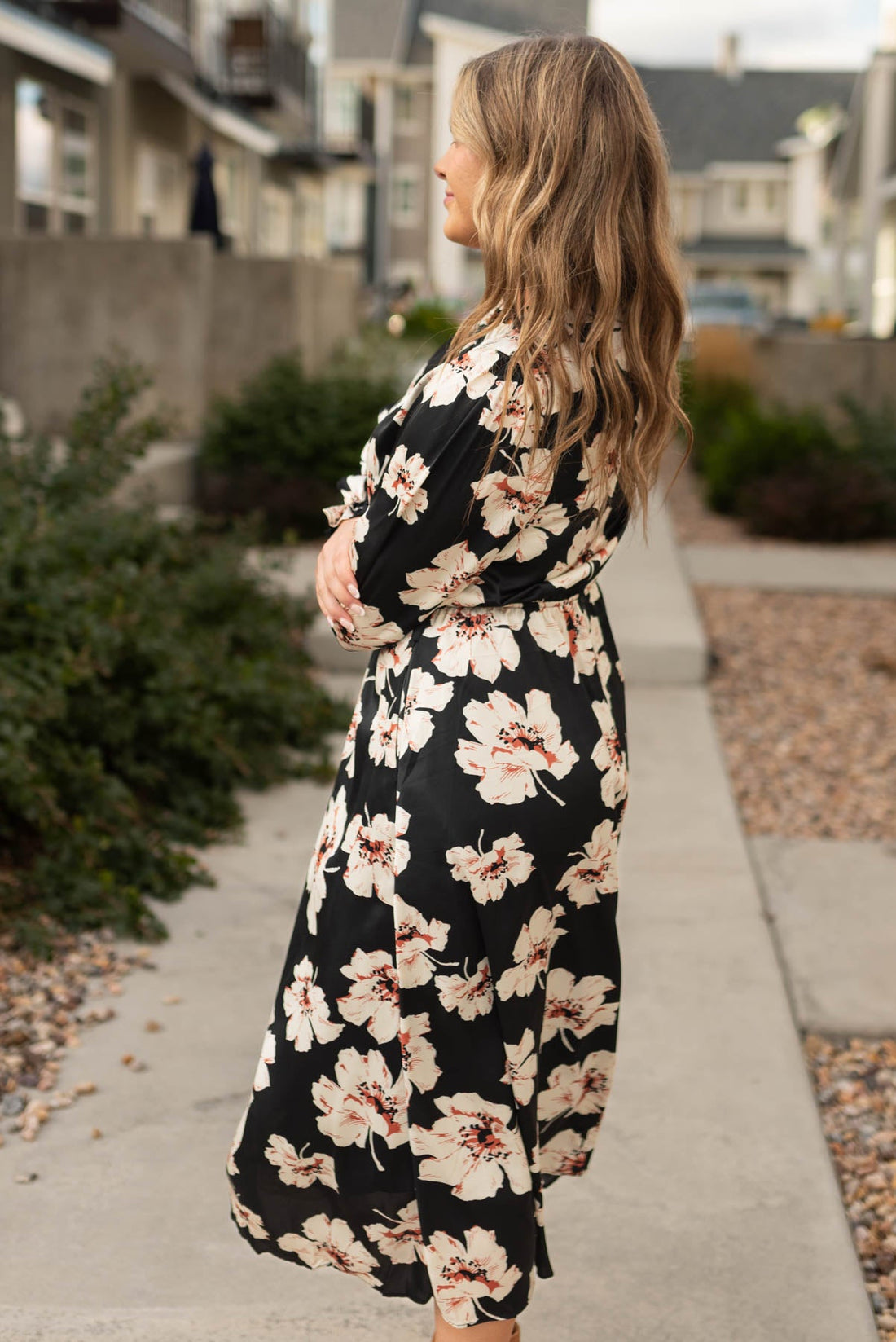 Sharon Black Floral Maxi Dress