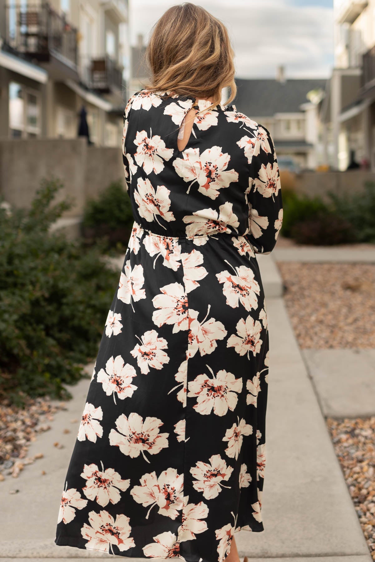 Sharon Black Floral Maxi Dress