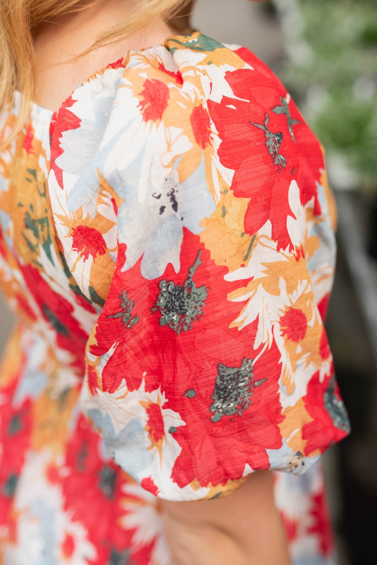 Shayla Red Floral Dress