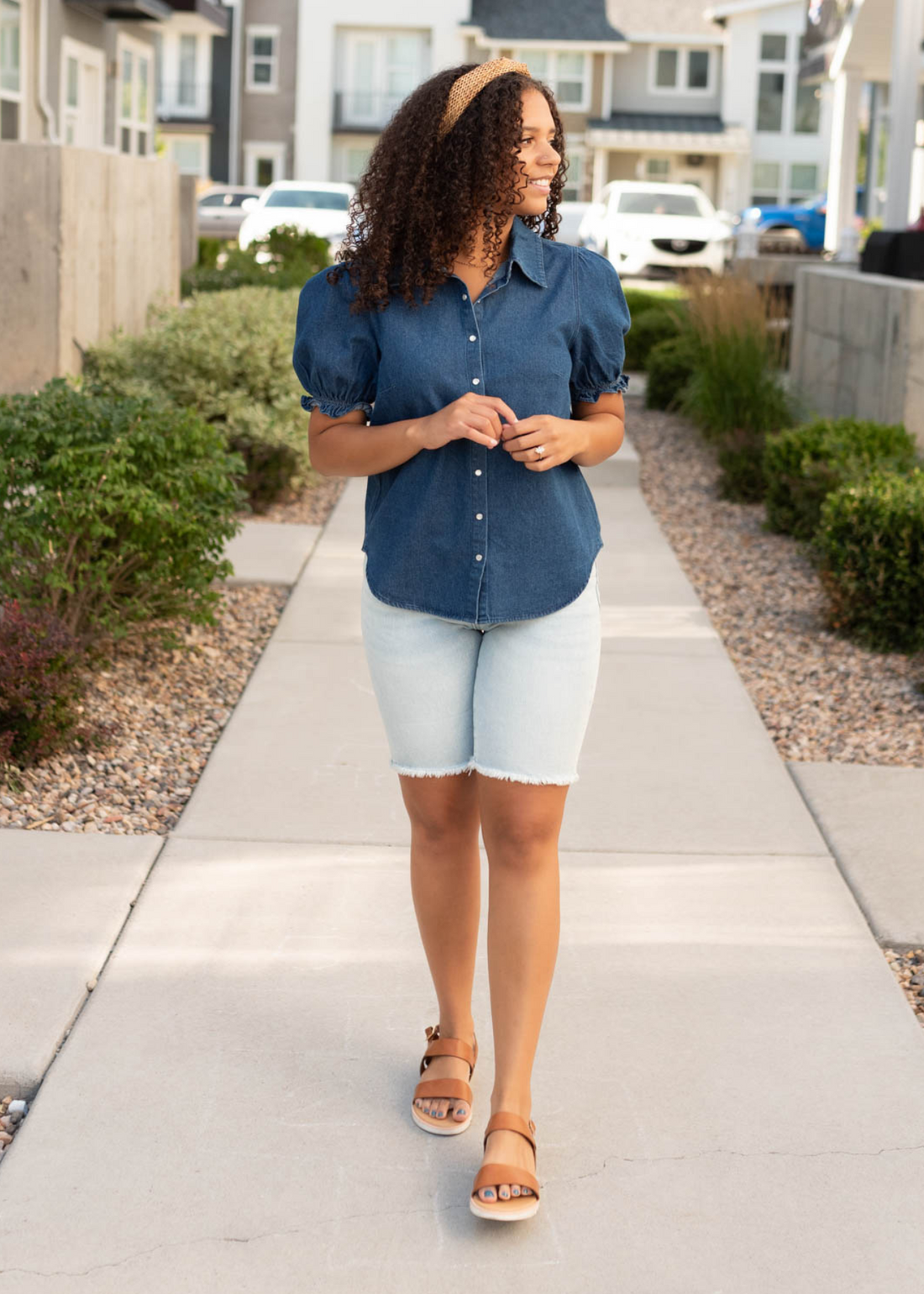 Skylar Denim Puff Sleeve Top