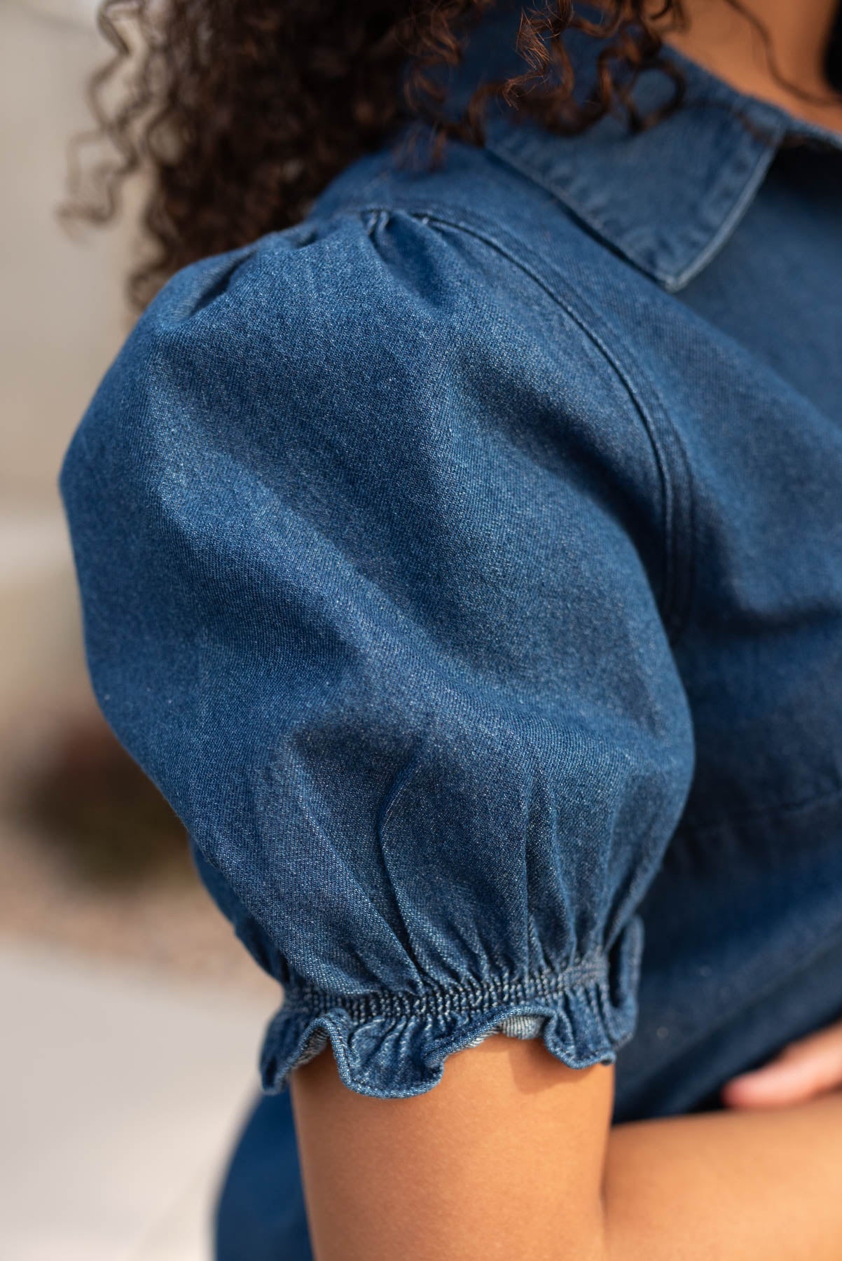 Skylar Denim Puff Sleeve Top