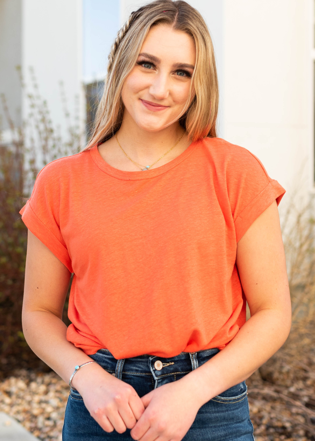 Solei Poppy Linen Top