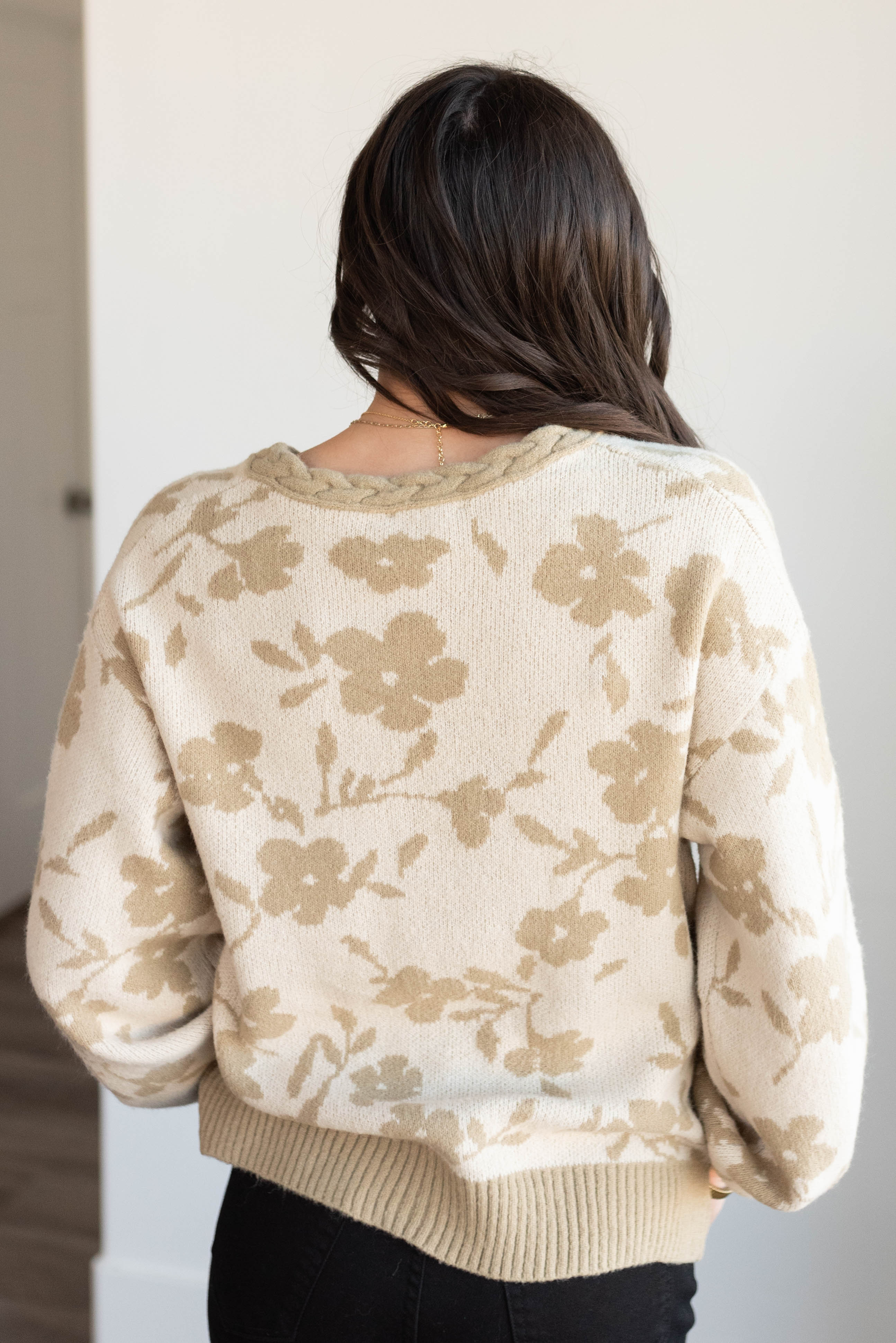 Sophia Taupe Floral Cardigan