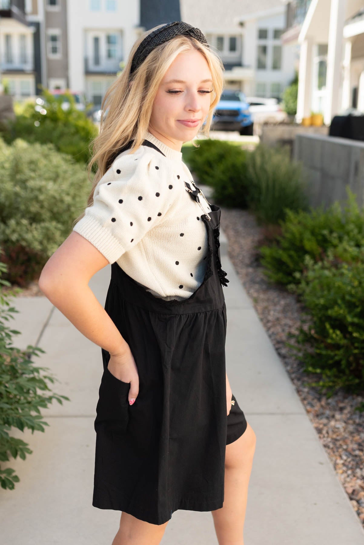 Sydnie Black Lace Shortalls