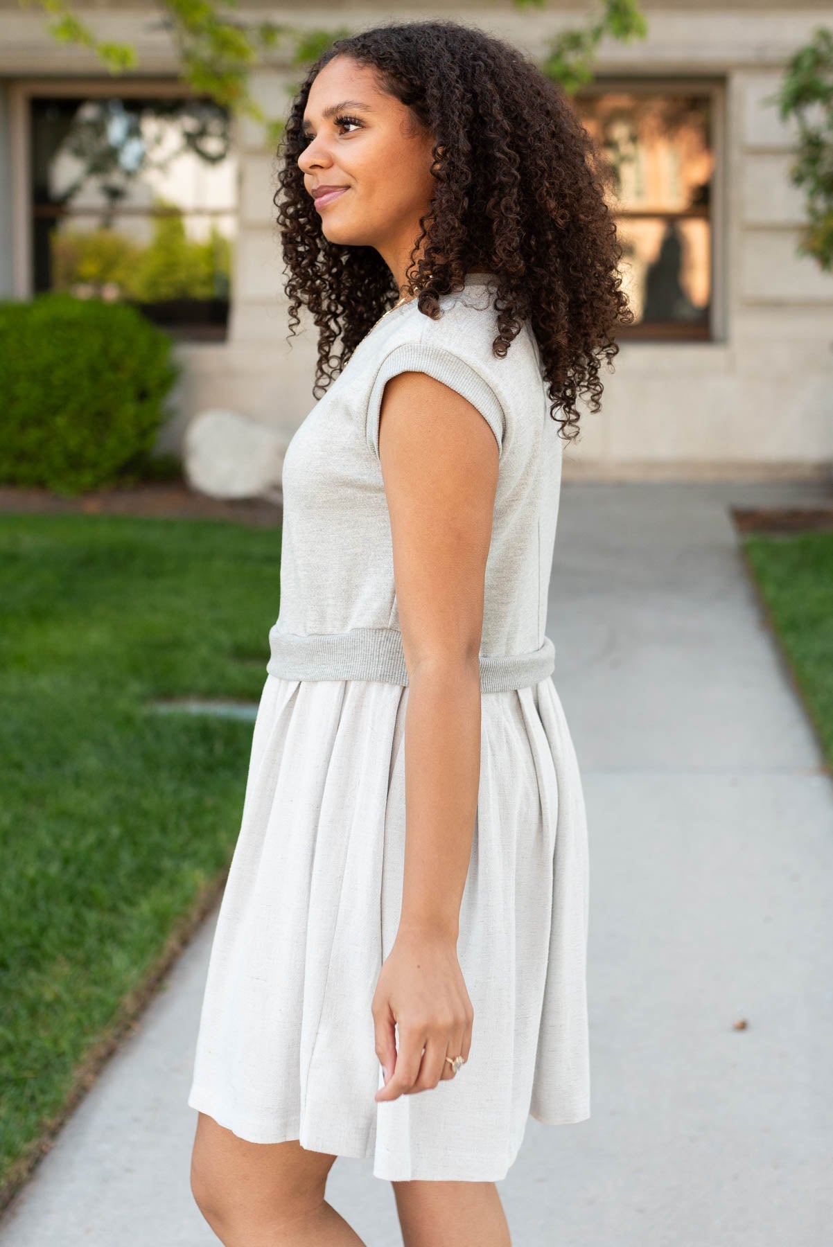 Tabatha Grey Knit Mini Dress
