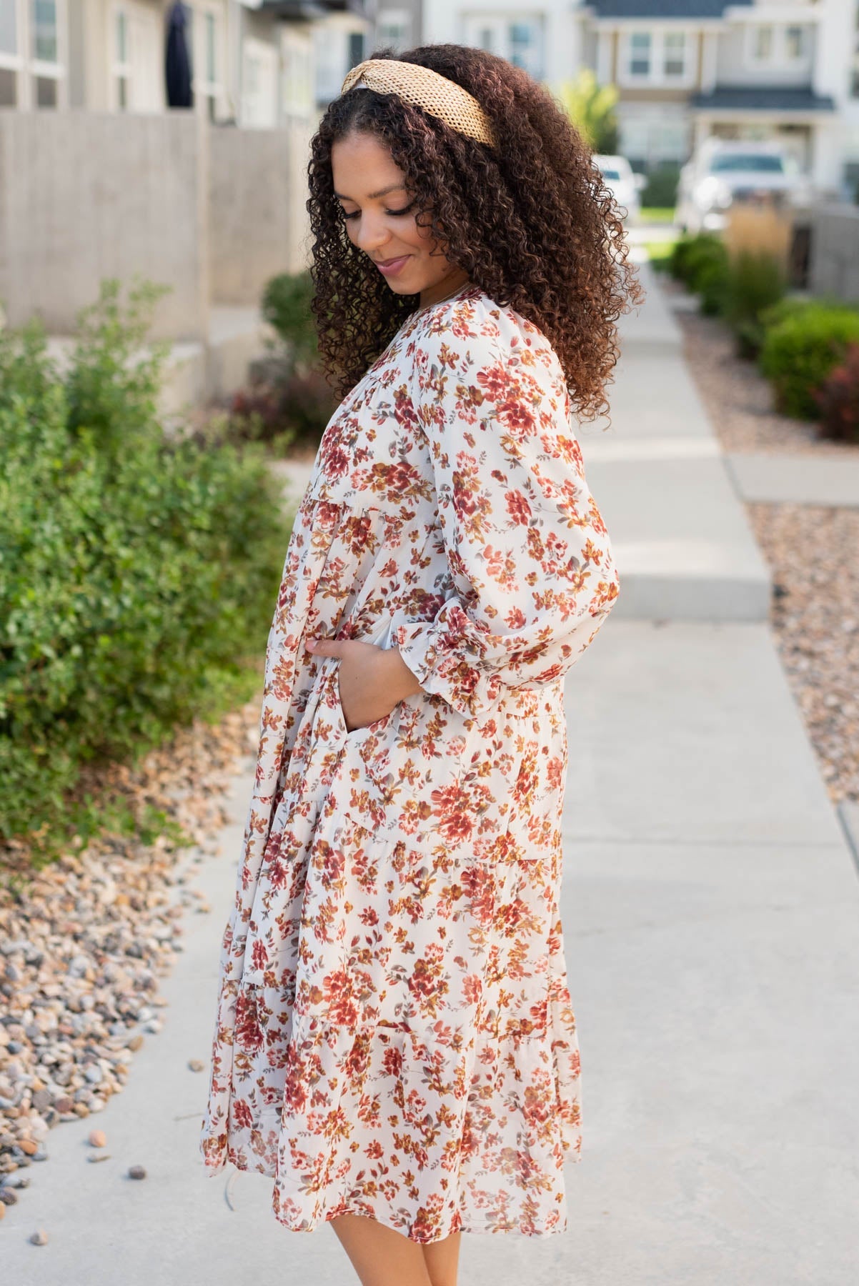 Teresa Cream Floral Tiered Dress