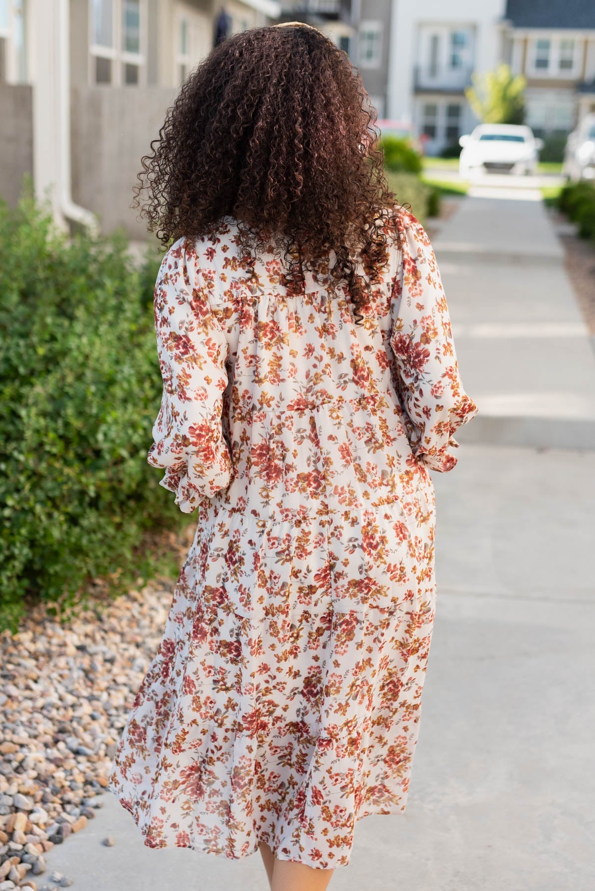 Teresa Cream Floral Tiered Dress