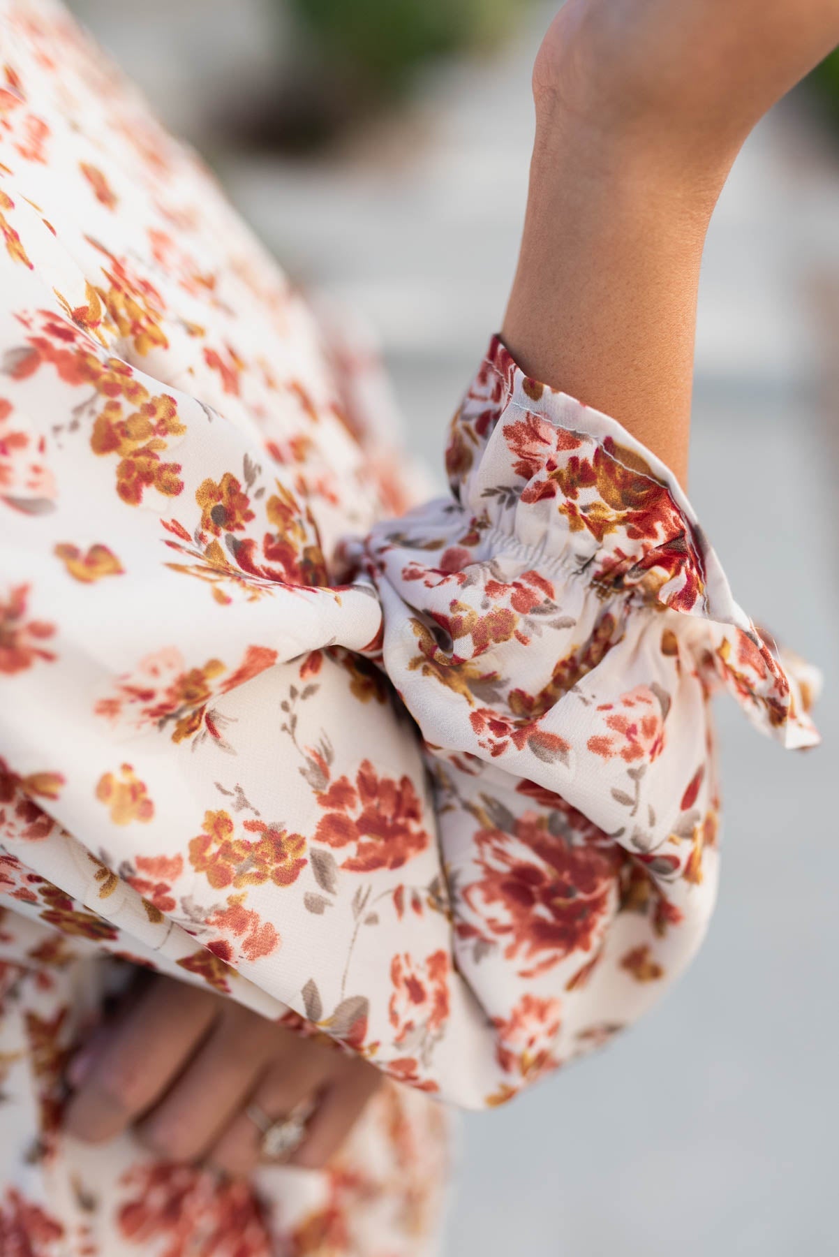 Teresa Cream Floral Tiered Dress