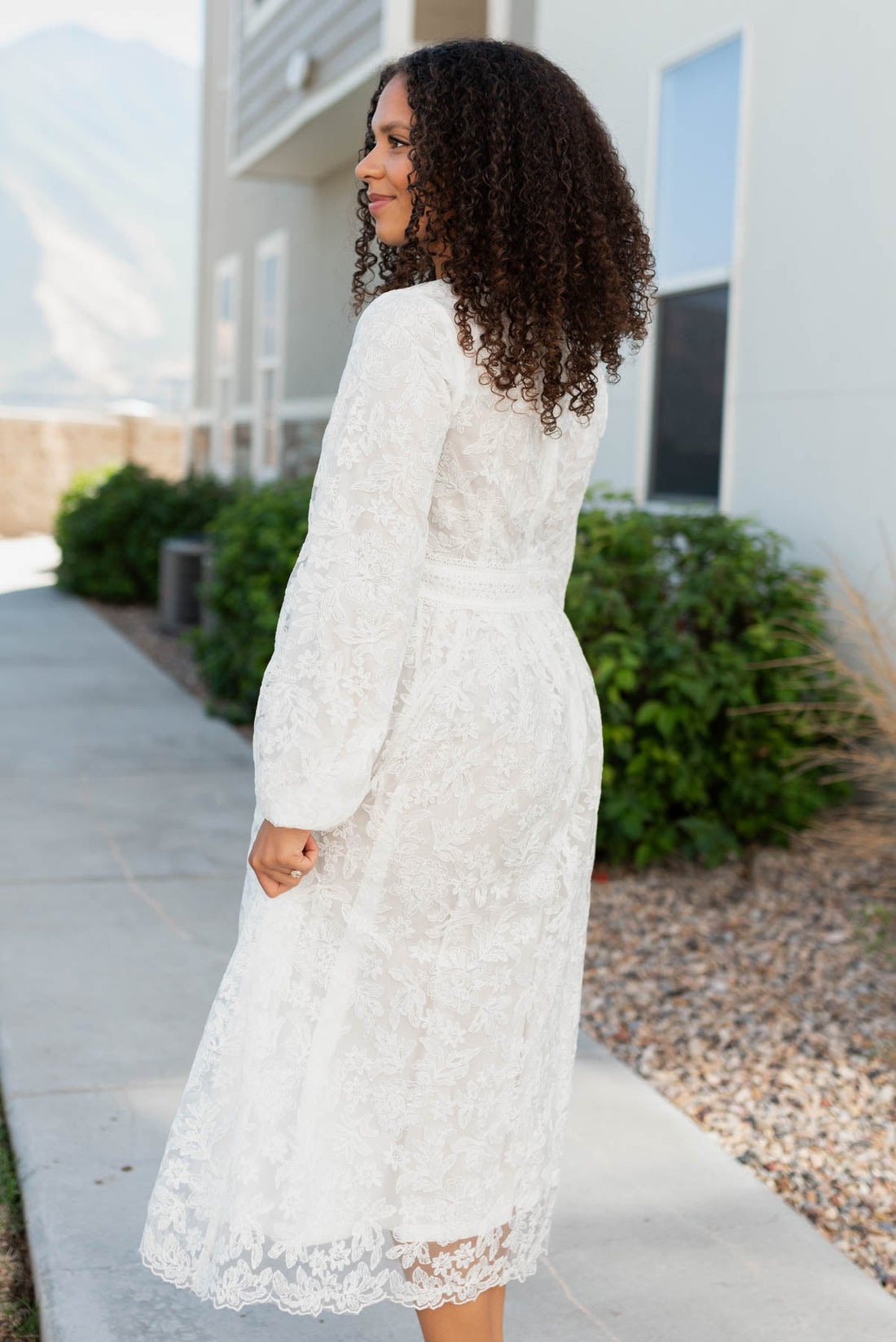 Teryn White Floral Embroidered Dress