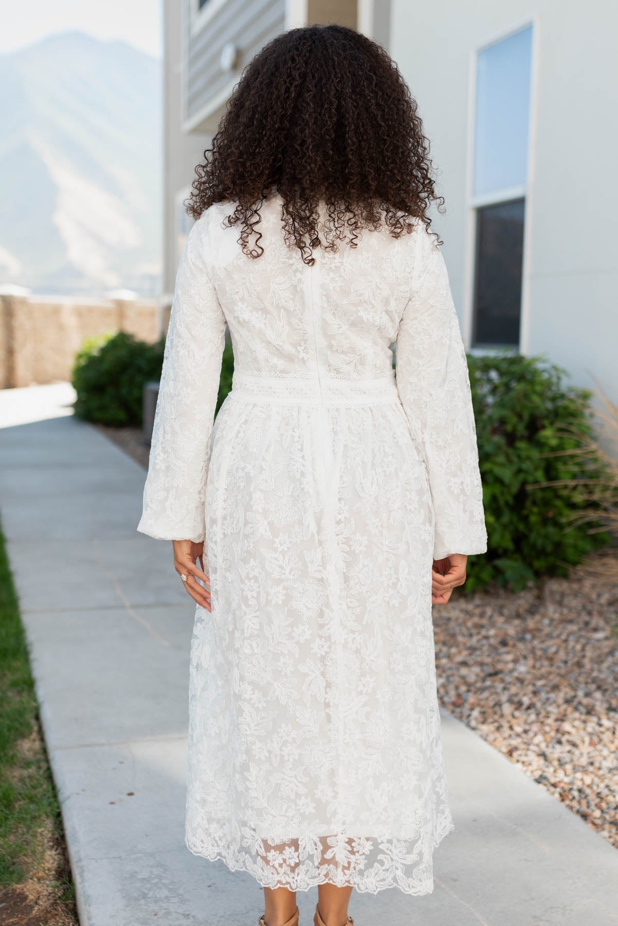 Teryn White Floral Embroidered Dress