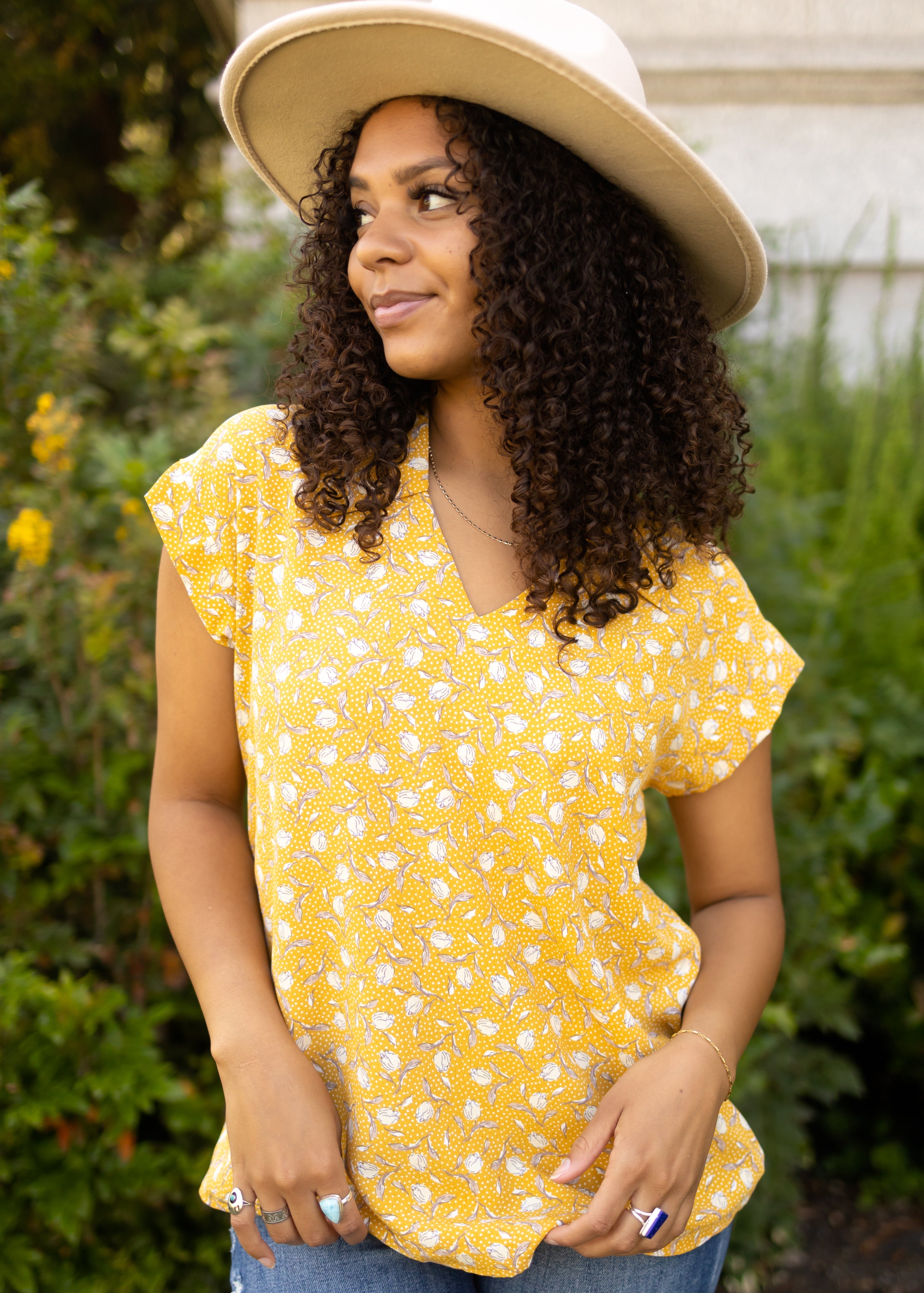 Tessie Marigold Floral Top