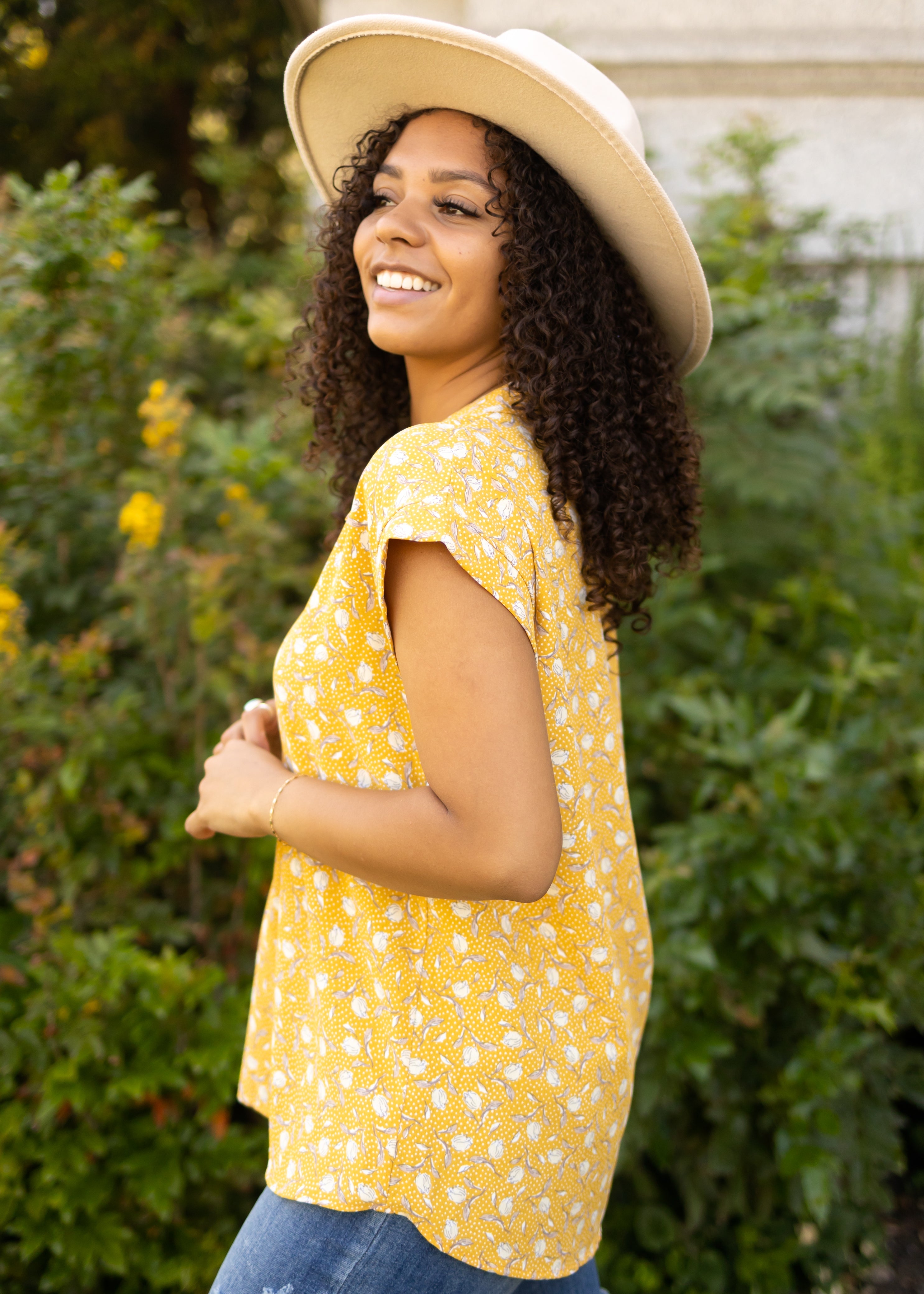 Tessie Marigold Floral Top