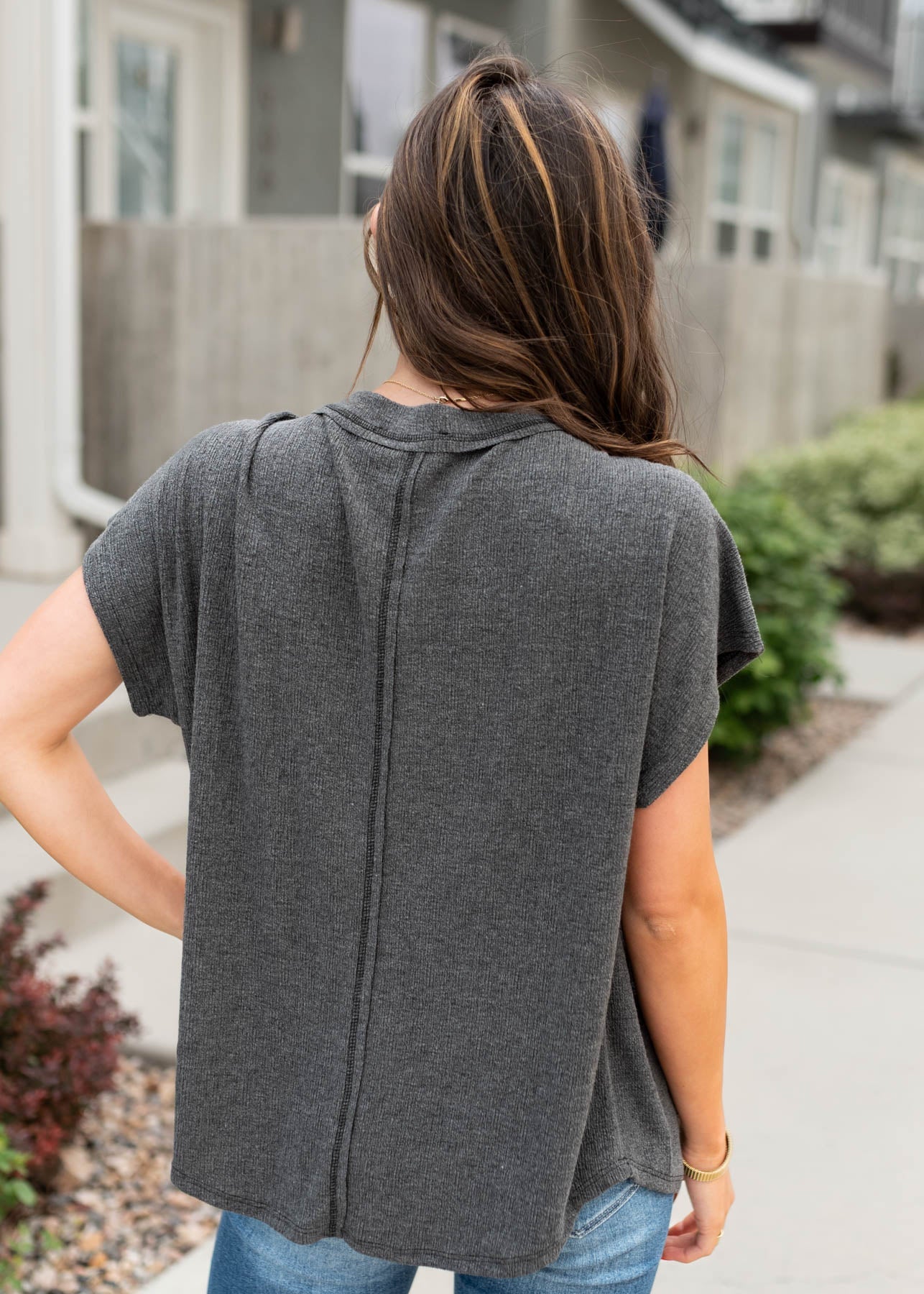 Vanessa Charcoal Grey Top