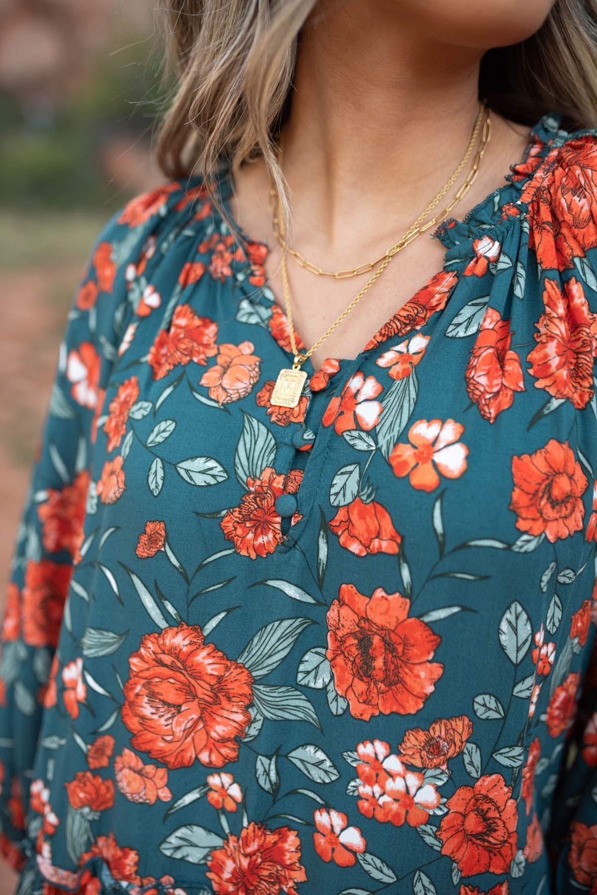 Zia Teal Floral Dress