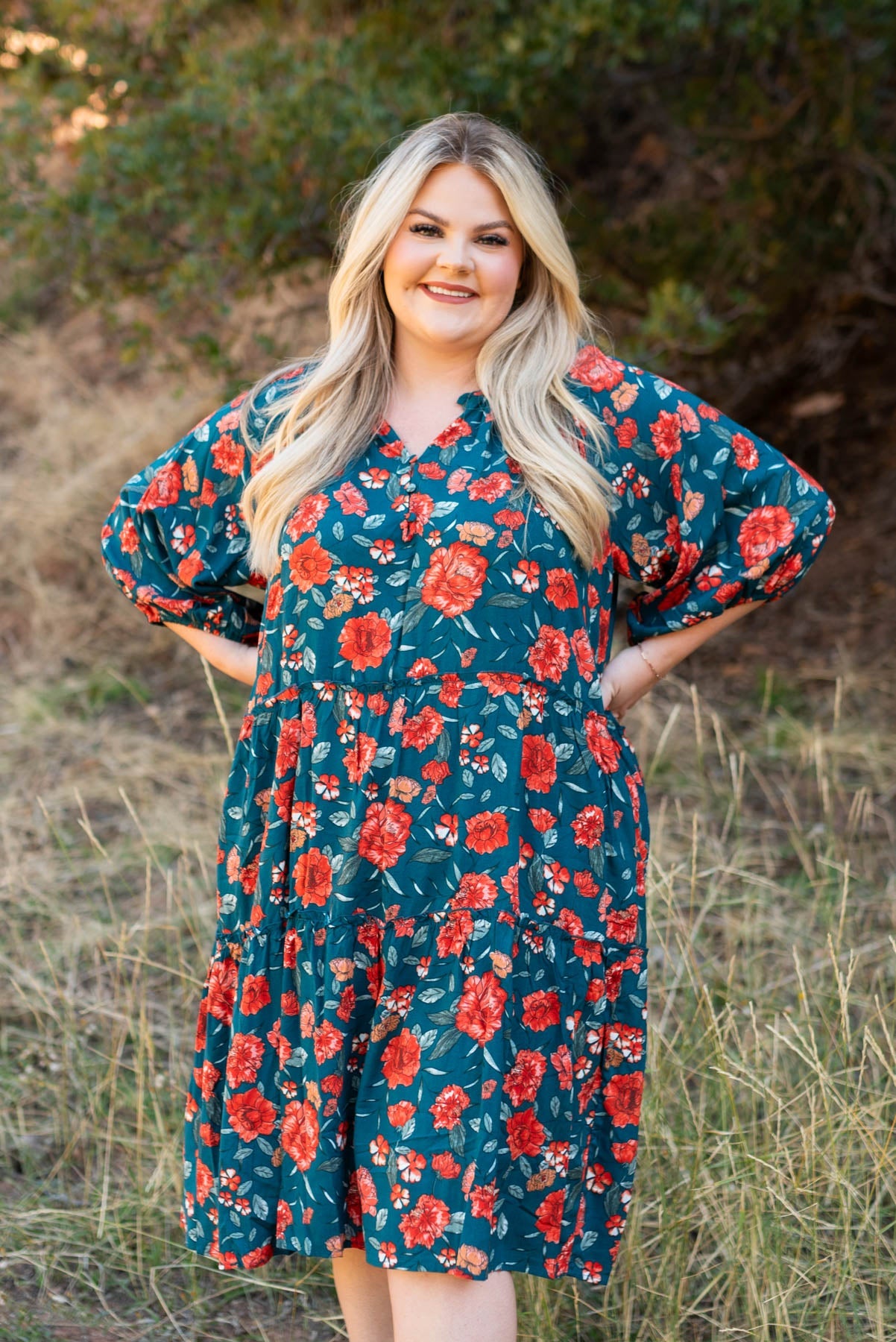 Zia Teal Floral Dress
