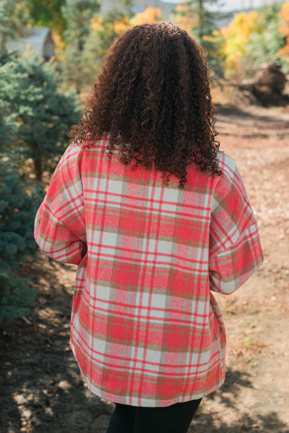Zosia Coral Plaid Shacket
