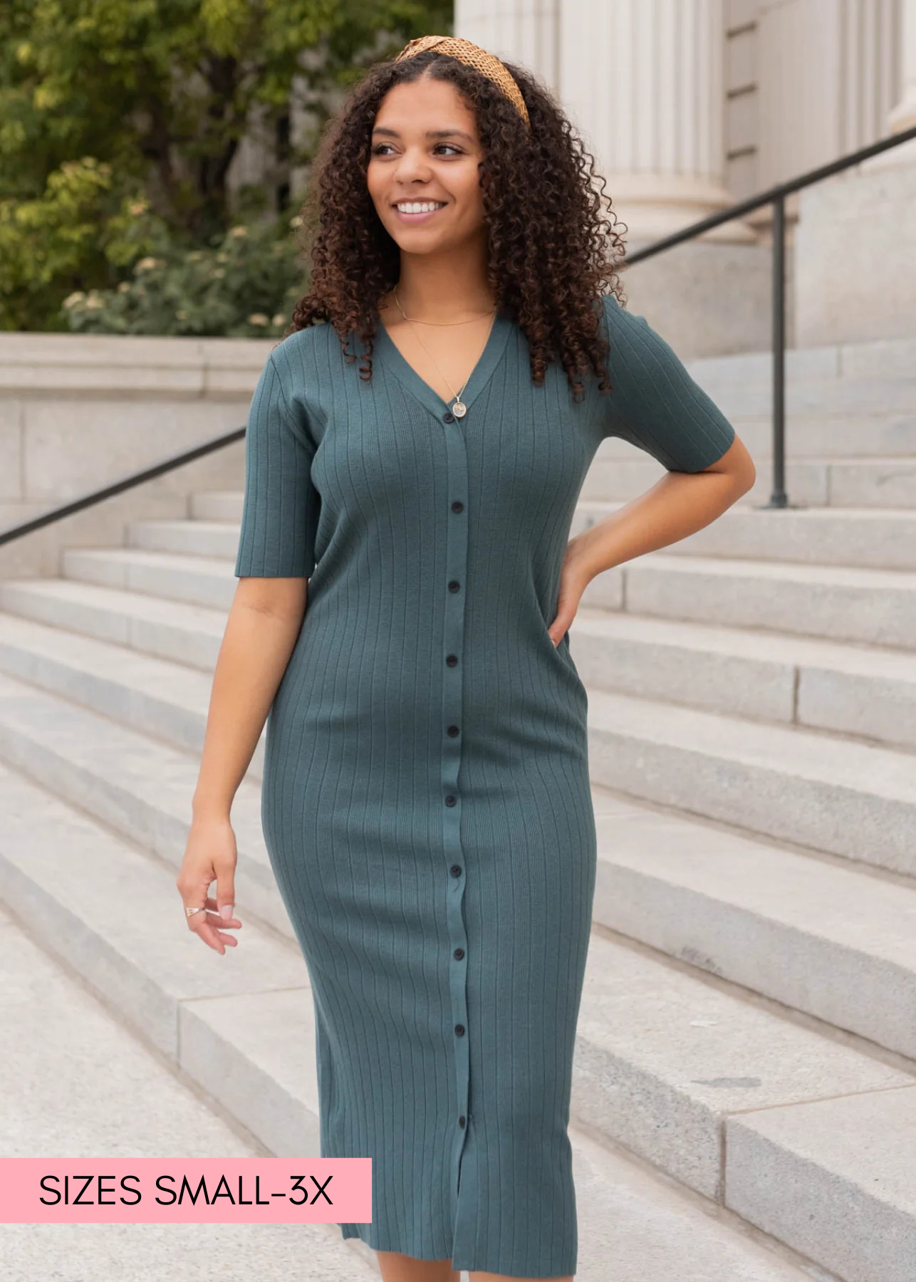 Dawn Dark Green Sweater Dress