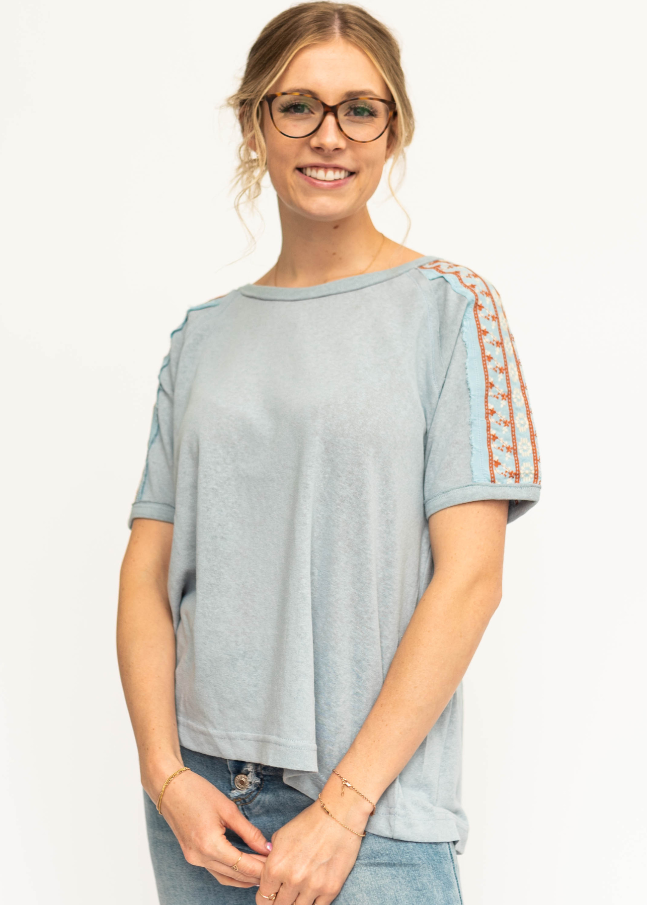Beth Chambray Top