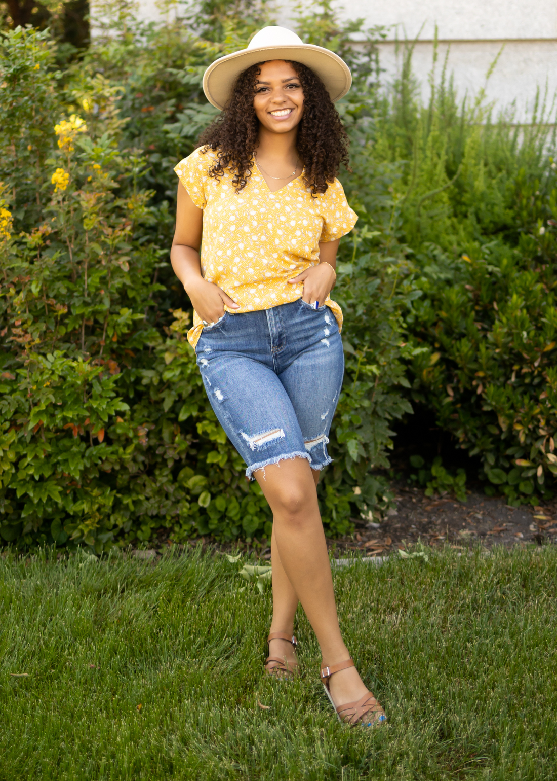 Tessie Marigold Floral Top