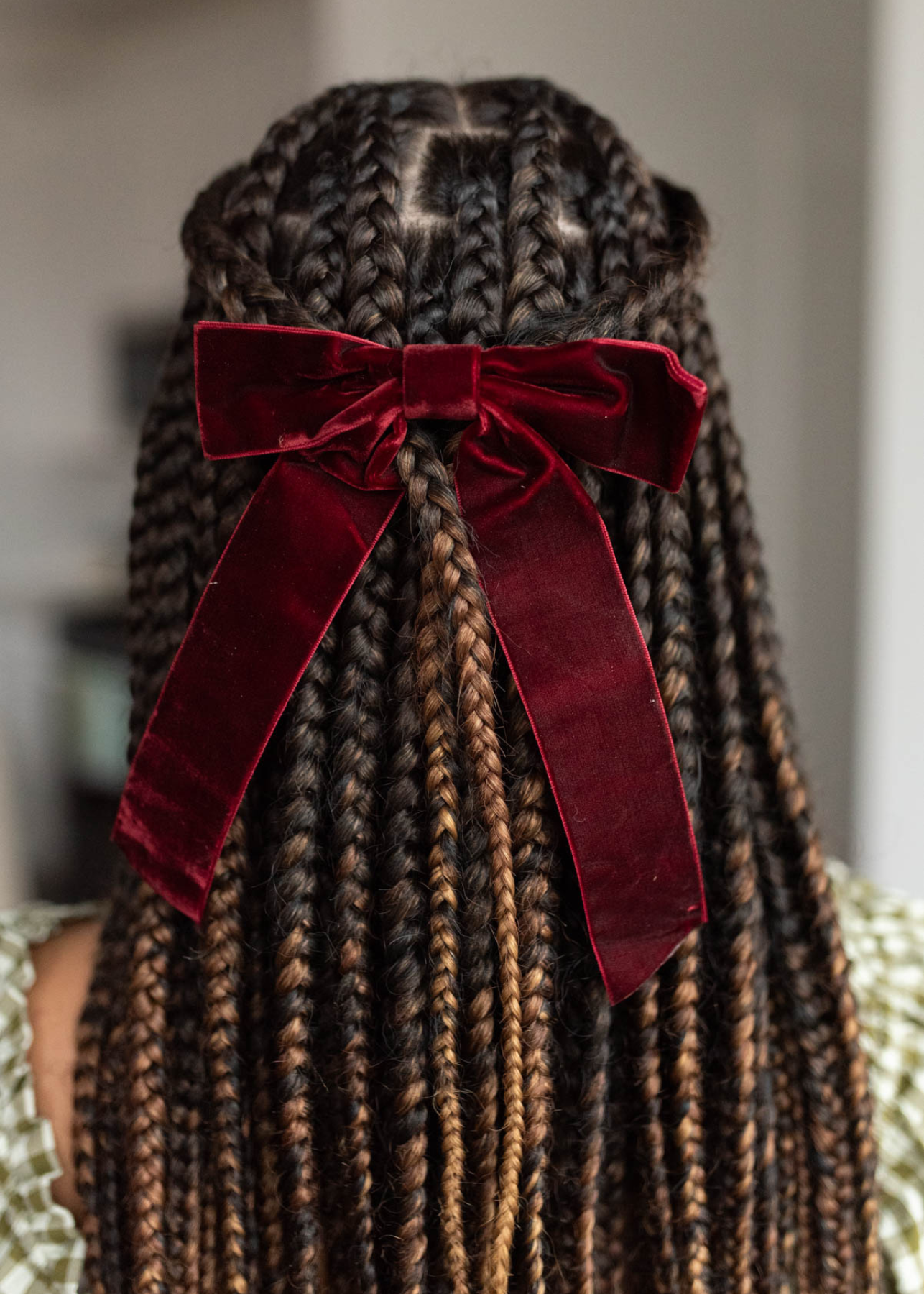 Narissa Burgundy Velvet Bow